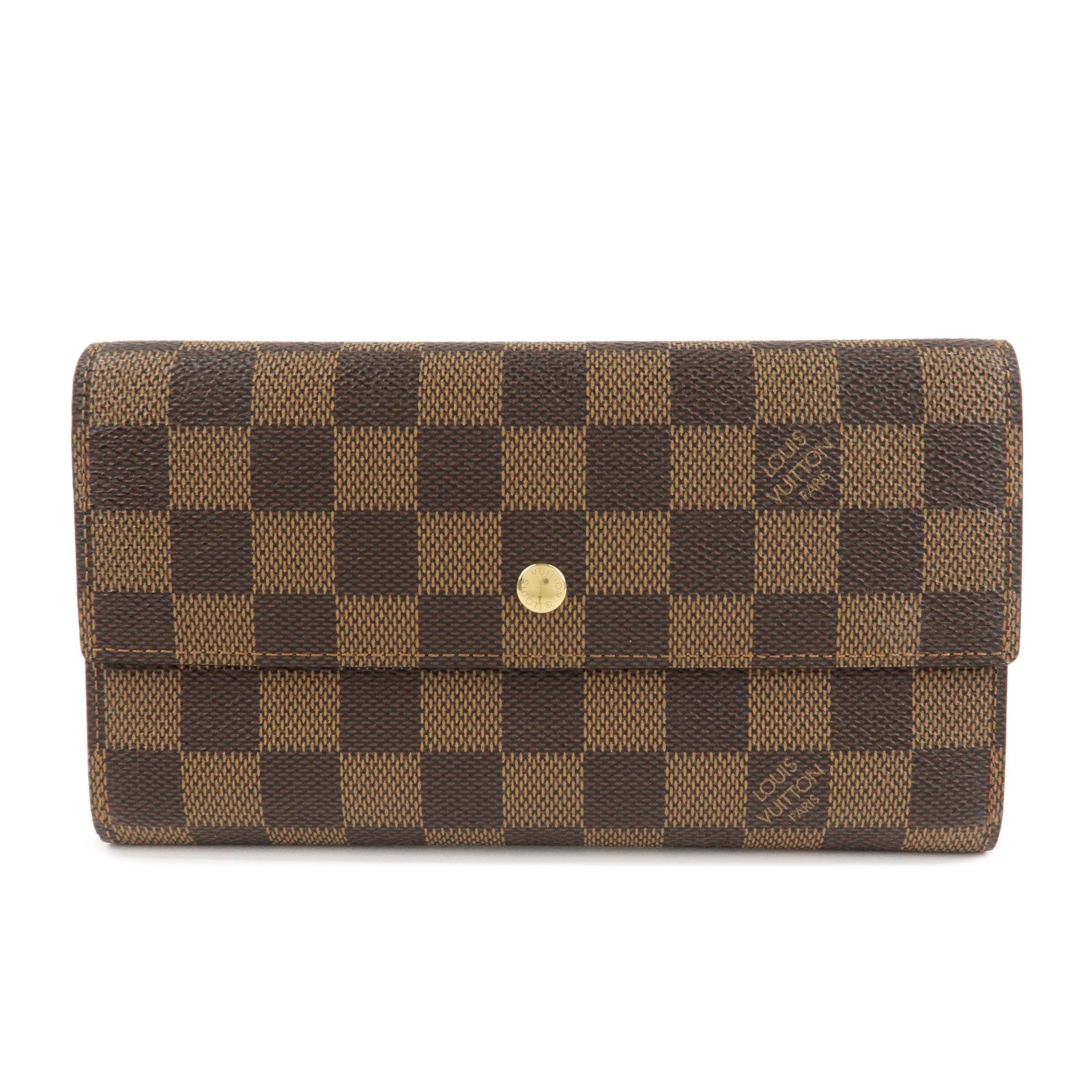 Louis Vuitton Damier Porte Tresor International Long Wallet N61215 Used