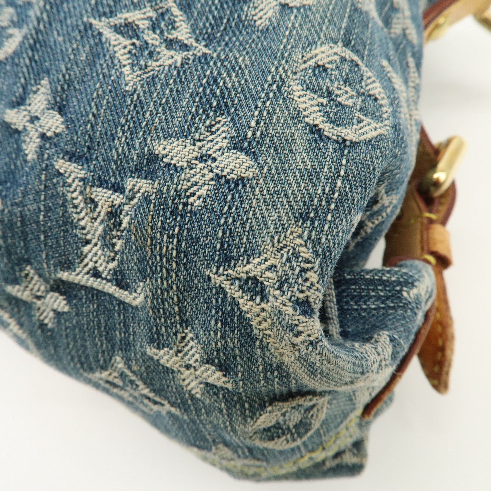 Louis Vuitton Monogram Denim Neo Cabby MM Hand Bag Blue M95349 Used