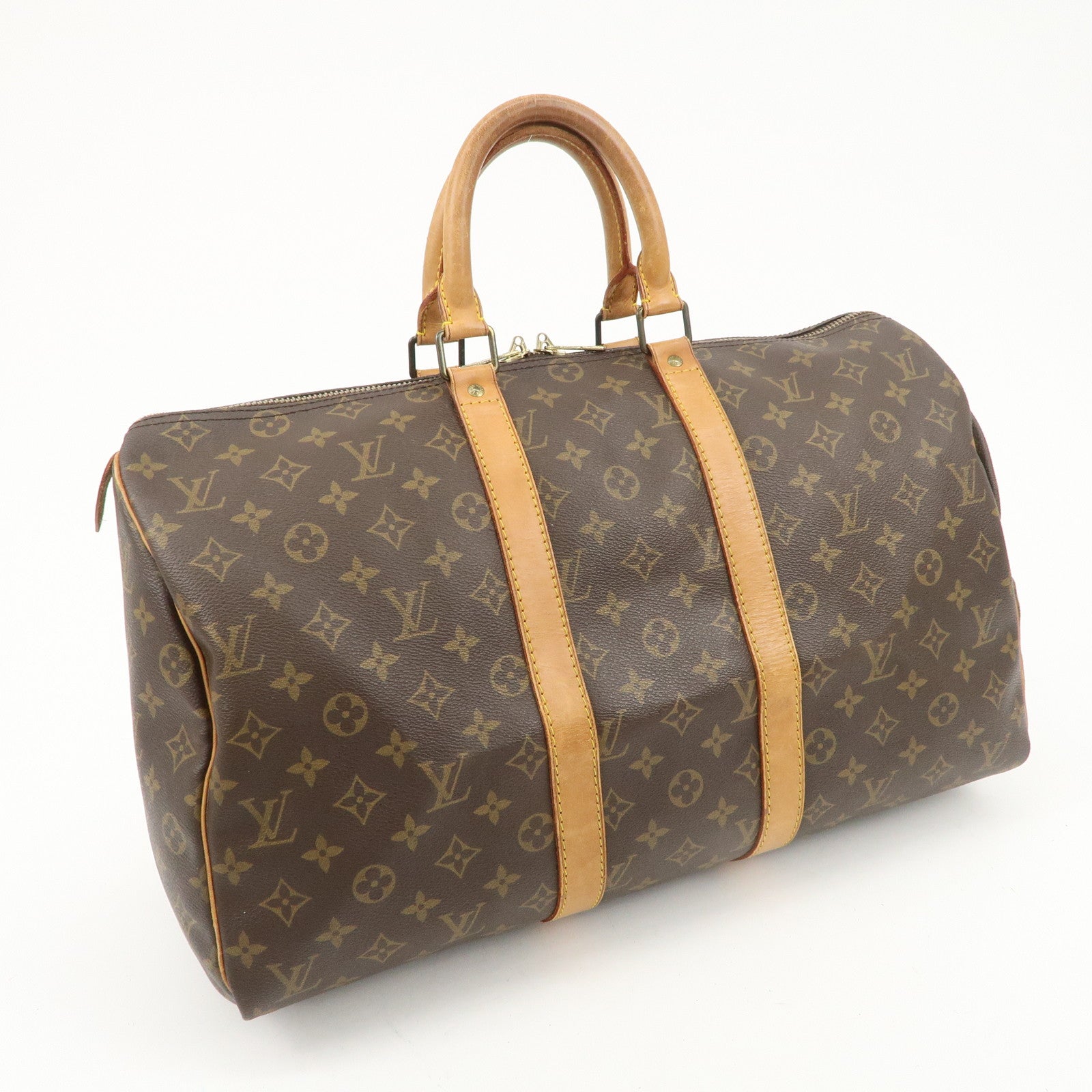 Louis Vuitton Monogram Keep All 45 Boston Bag Brown M41428 Used