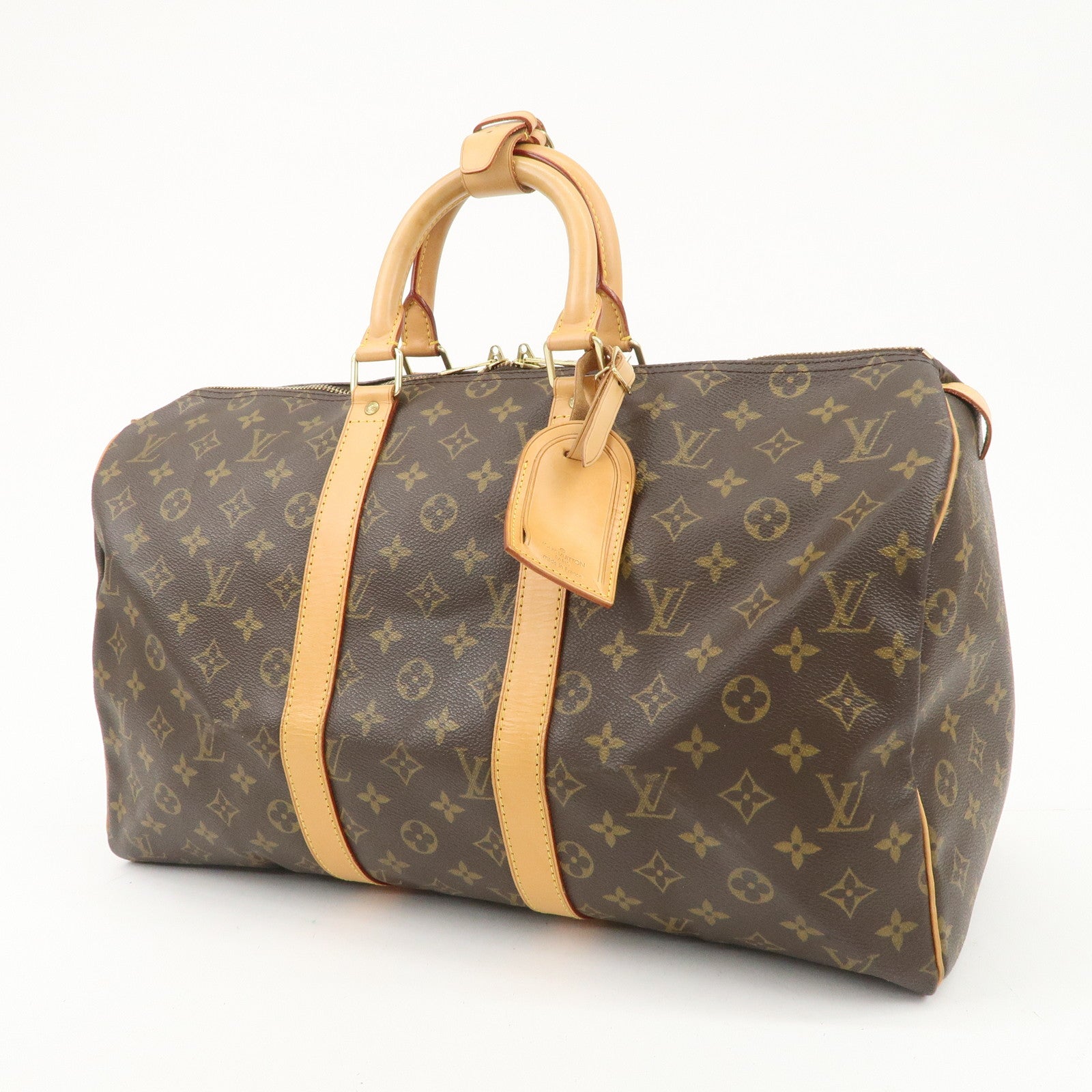 Louis Vuitton Monogram Keep All 45 Boston Bag Brown M41428 Used