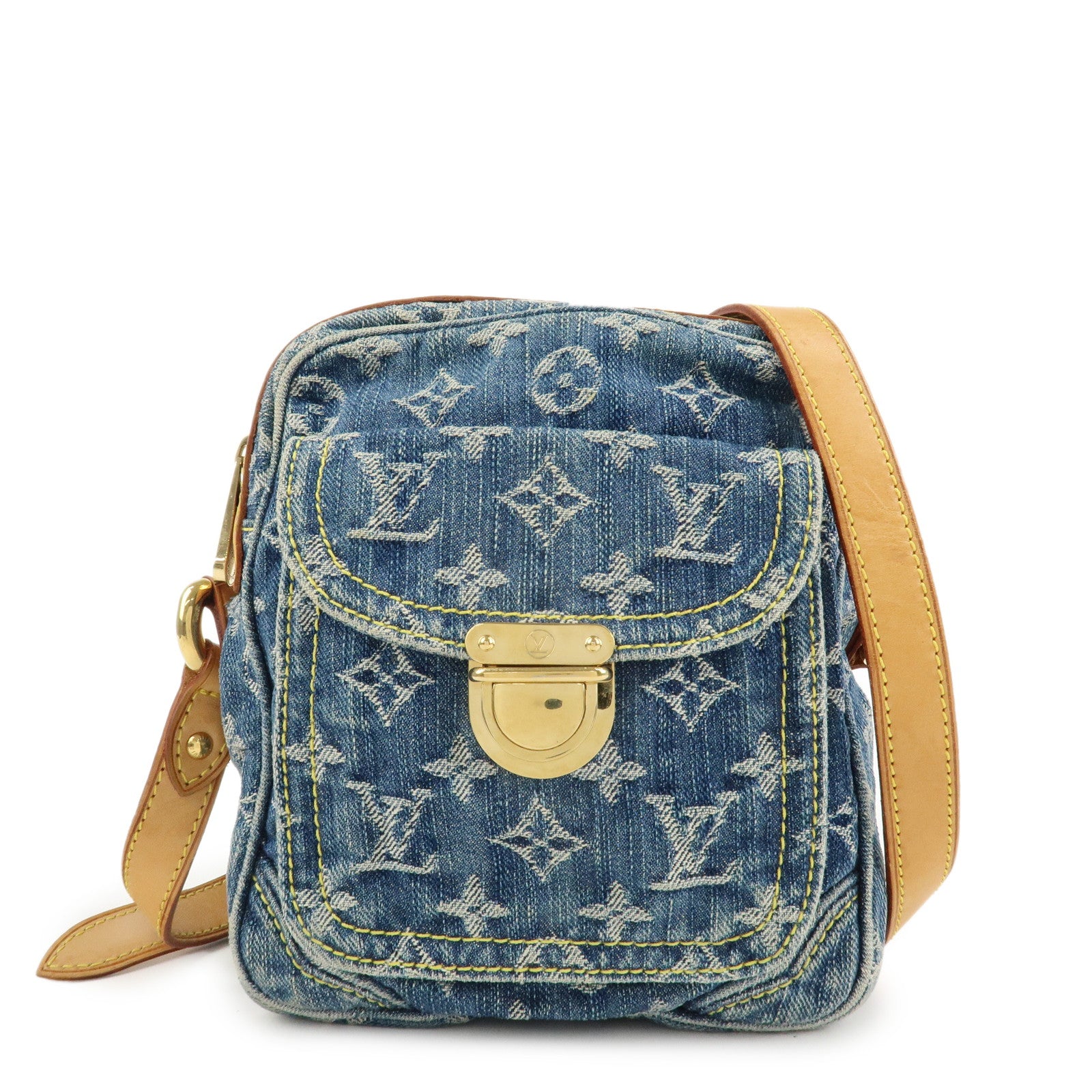 Louis Vuitton Monogram Denim Camera Bag Shoulder Bag Blue M95348 Used