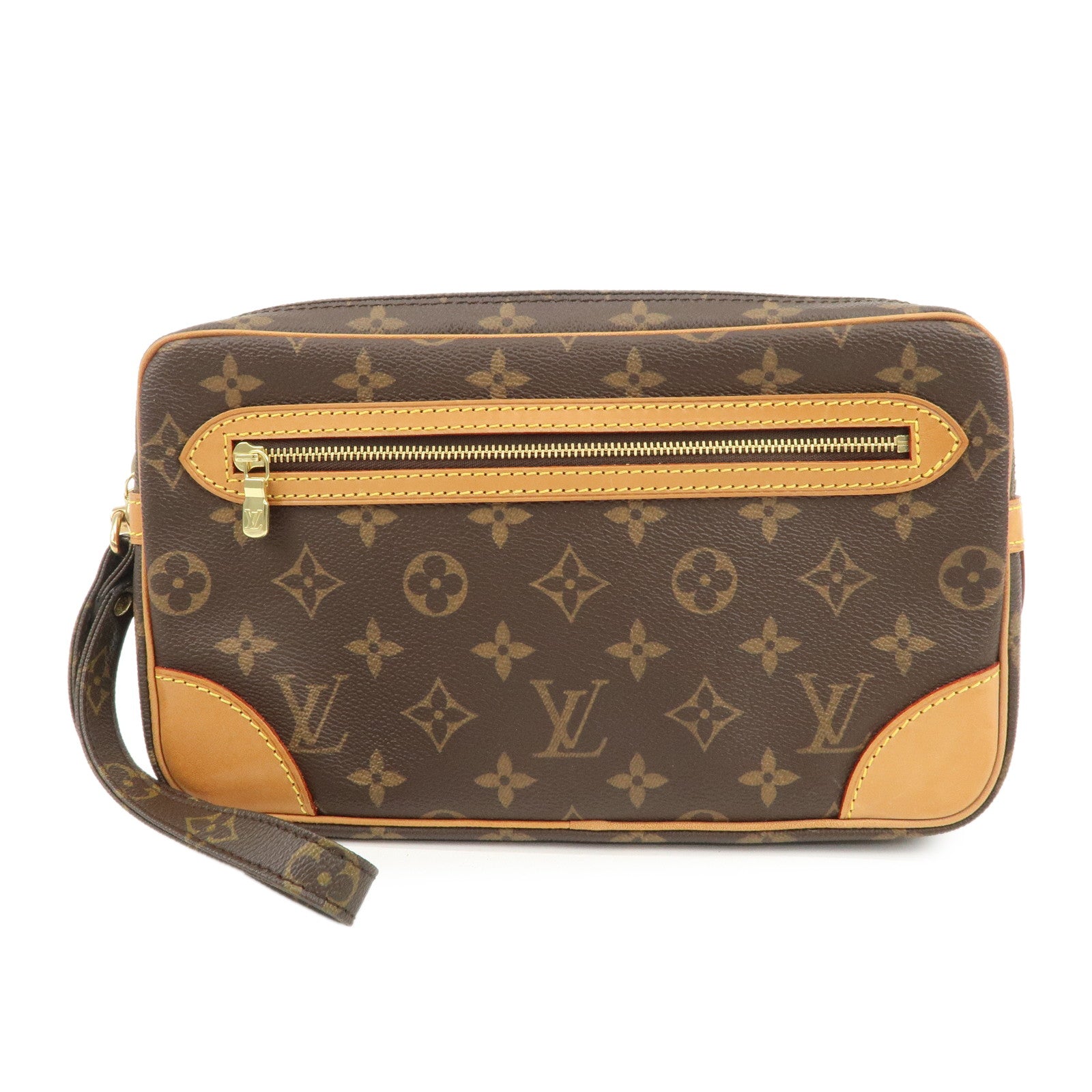 Louis Vuitton Monogram Marly Dragonne GM Clutch Bag Brown M51825 Used