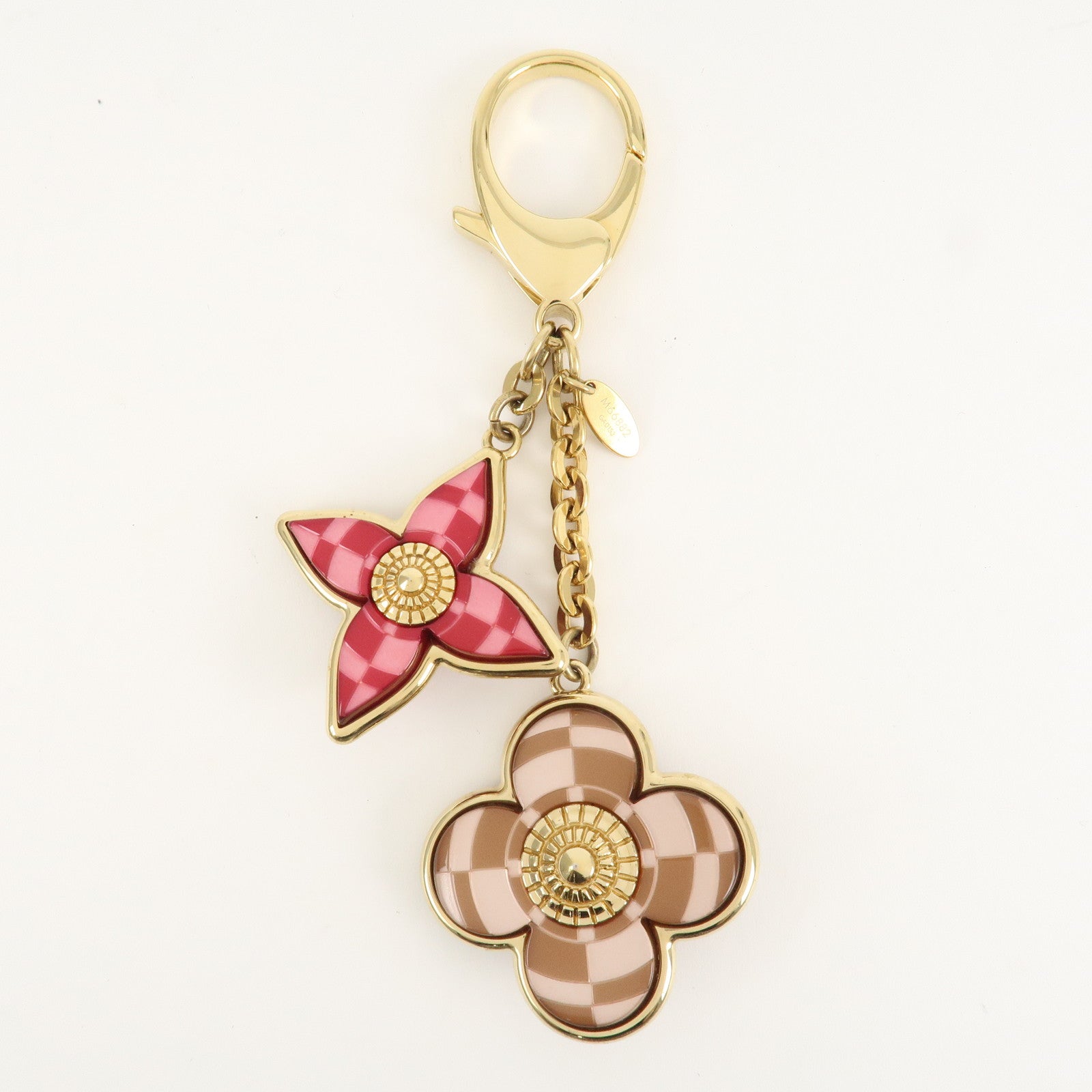 Louis Vuitton Bijou Sac Mosaic Bag Charm Flower Gold Pink M66882 Used