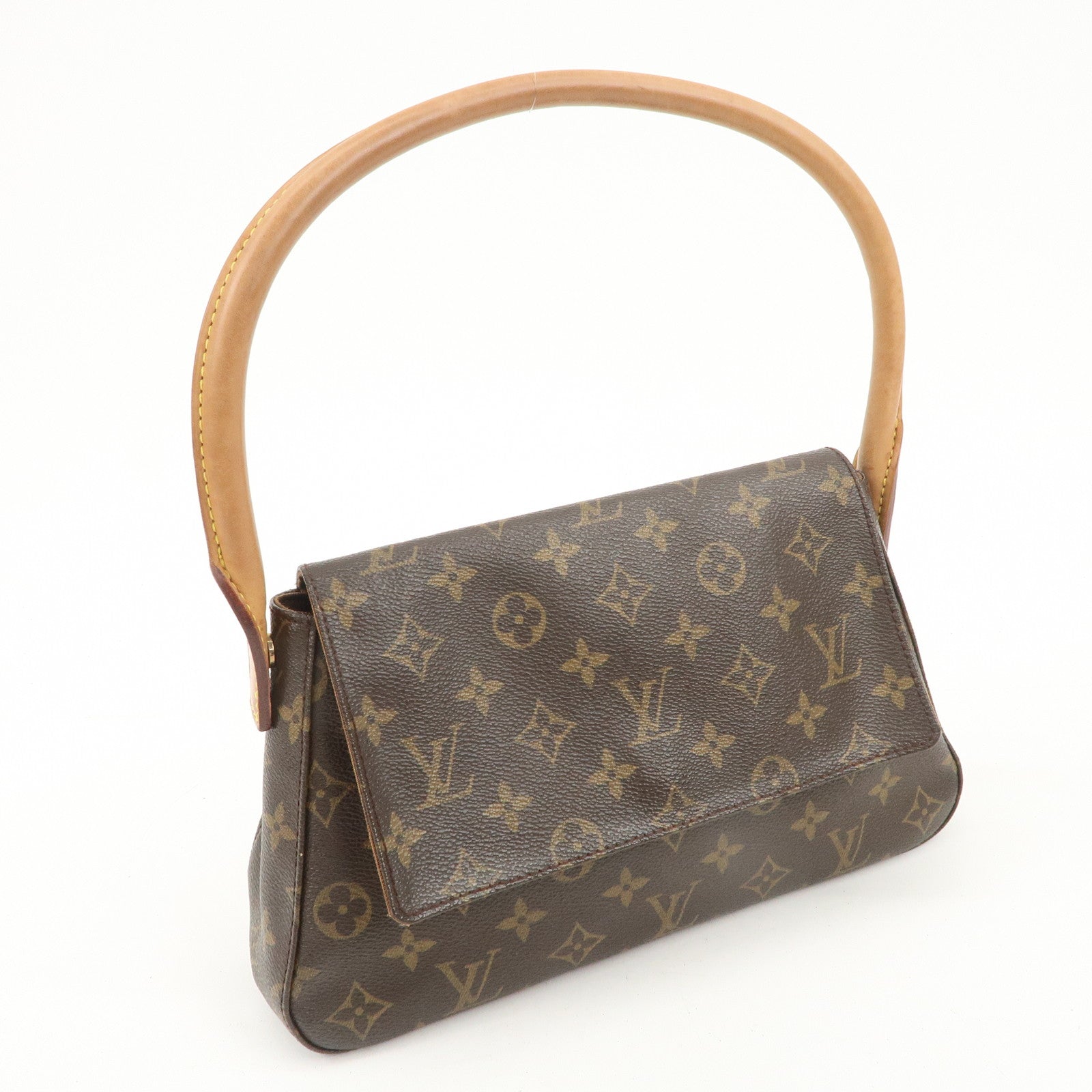 Louis Vuitton Monogram Mini Looping Shoulder Bag Hand Bag Brown M51147 Used