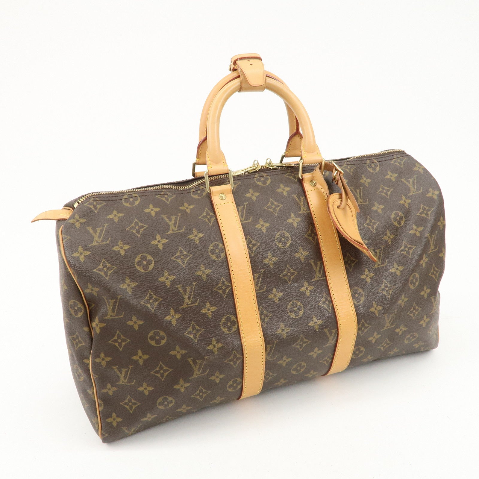 Louis Vuitton Monogram Keep All 45 Boston Bag Brown M41428 Used