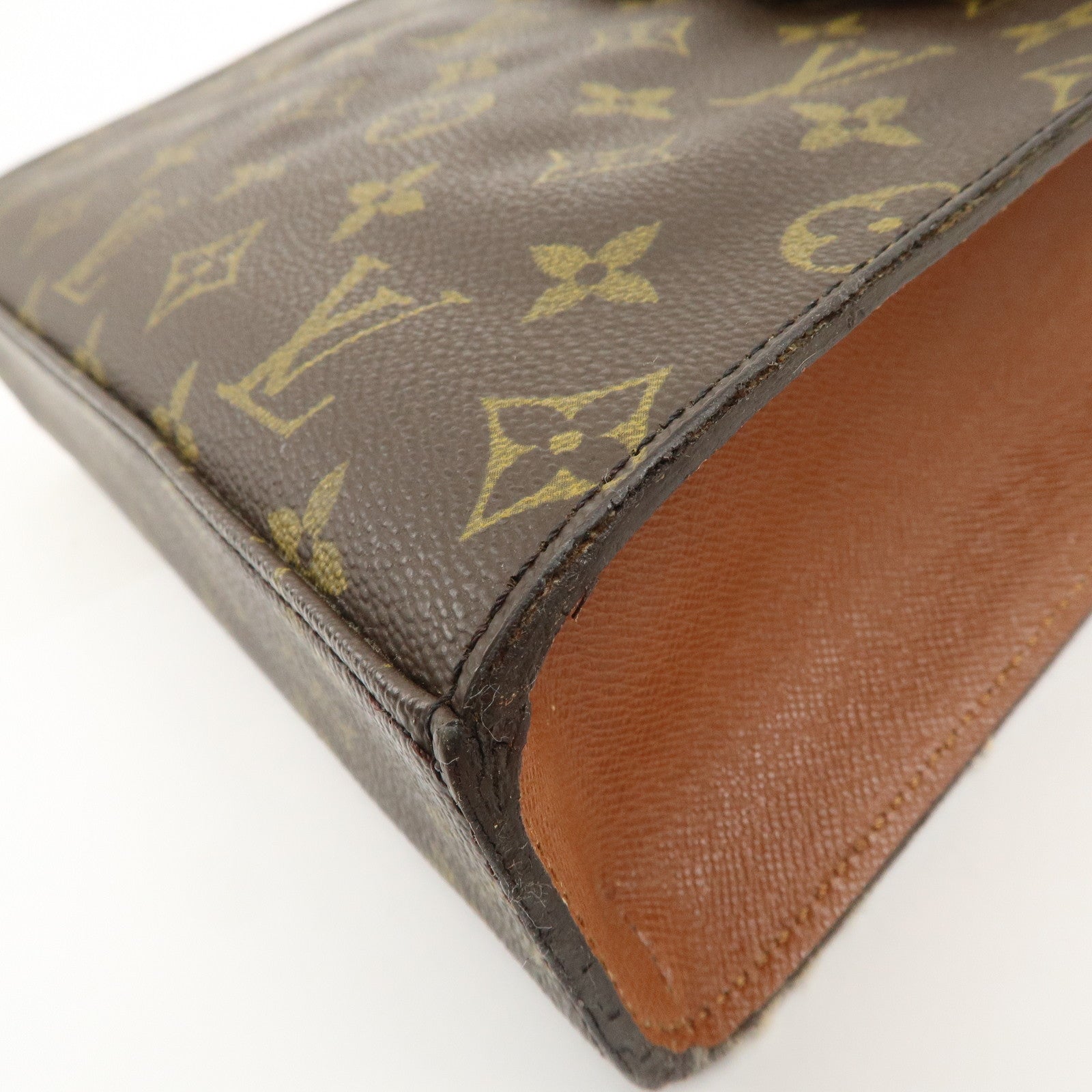 Louis Vuitton Monogram Malesherbes Hand Bag Brown M51379 Used