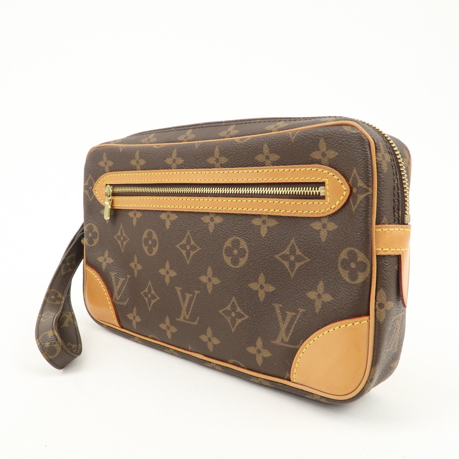 Louis Vuitton Monogram Marly Dragonne GM Clutch Bag Brown M51825 Used