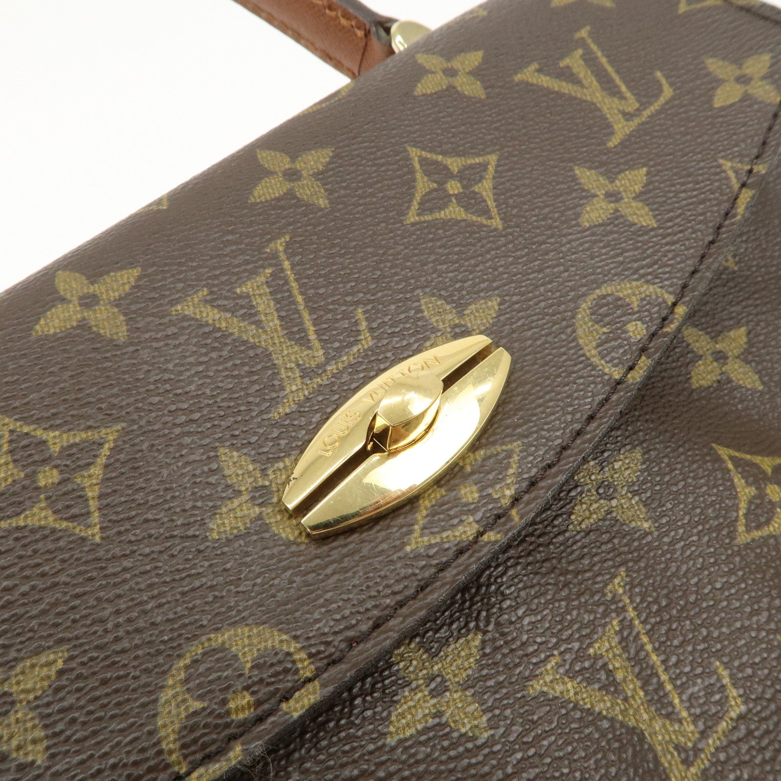 Louis Vuitton Monogram Malesherbes Hand Bag Brown M51379 Used