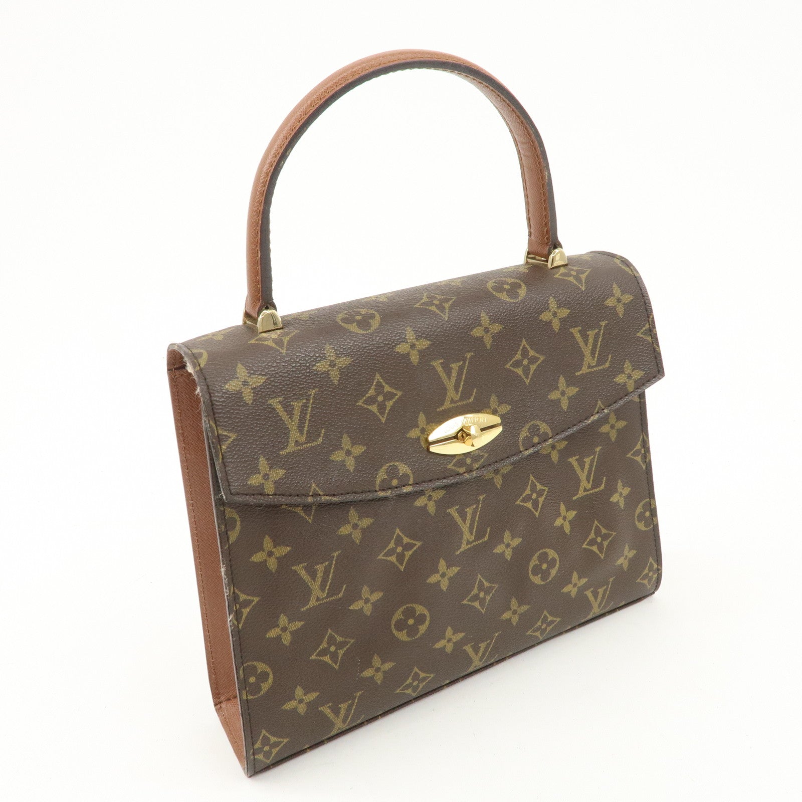 Louis Vuitton Monogram Malesherbes Hand Bag Brown M51379 Used