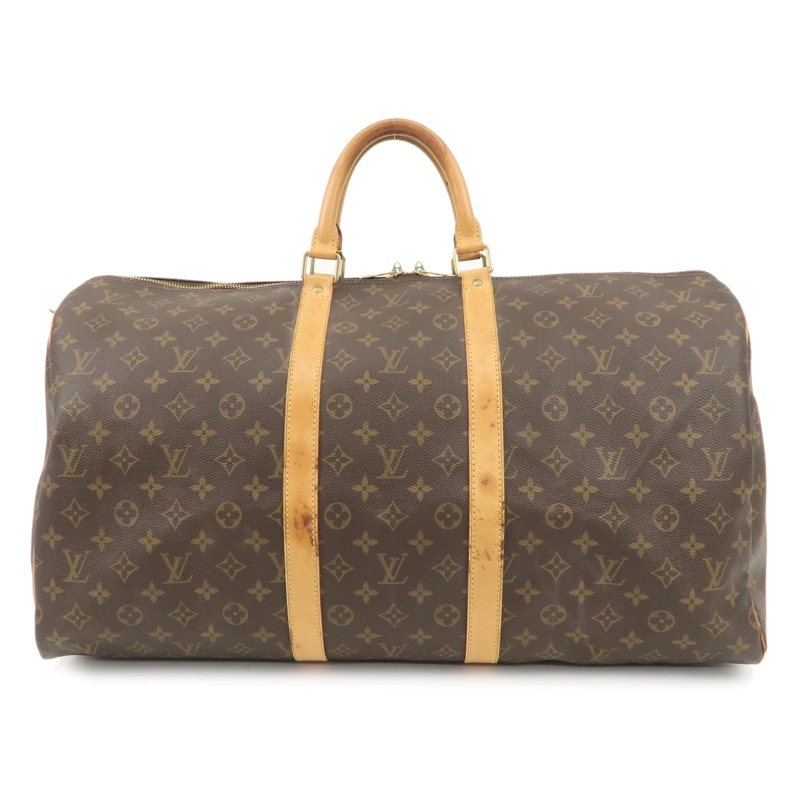 Louis Vuitton Monogram Monogram Keep All 55 Boston Bag Brown M41424 Used