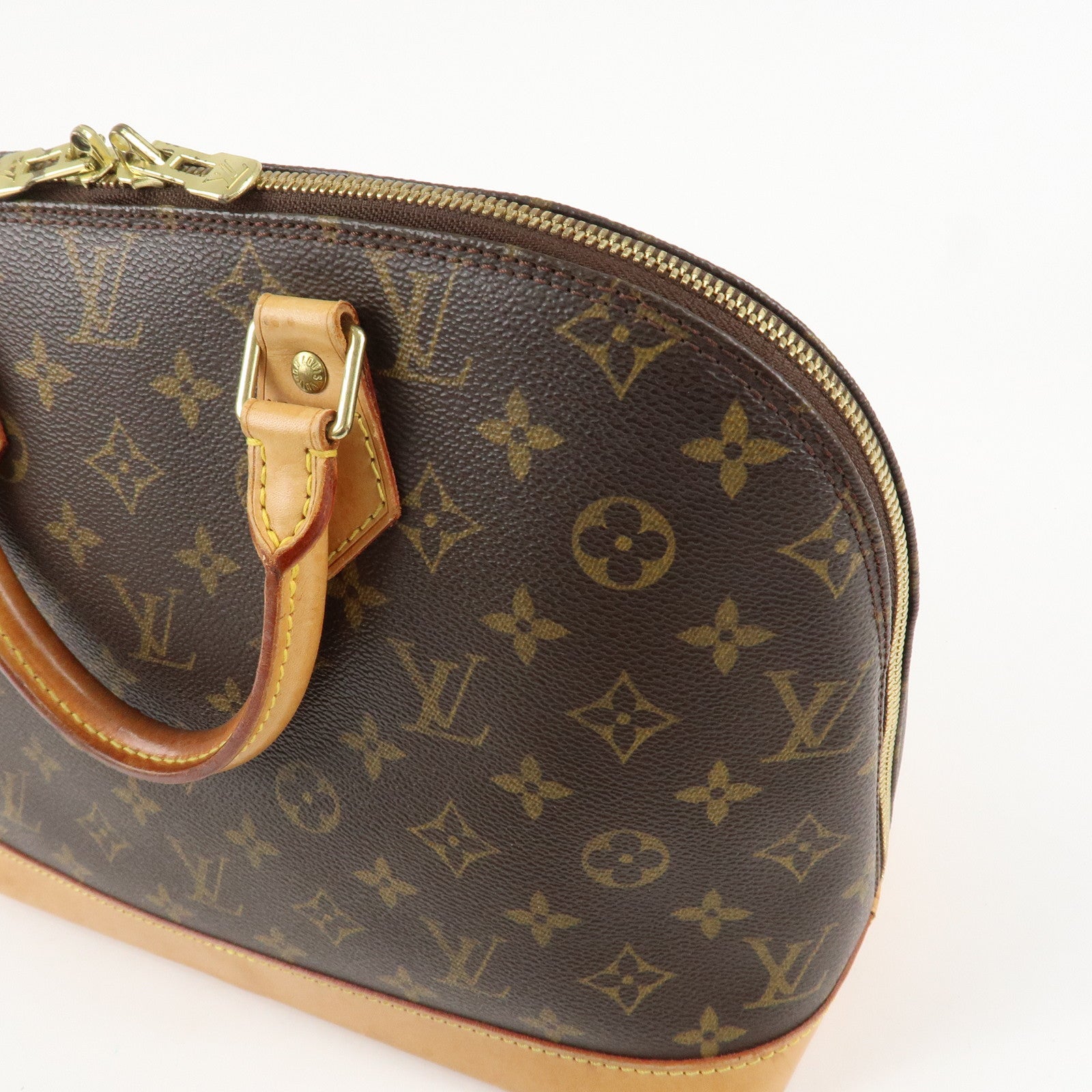 Louis Vuitton Monogram Alma Hand Bag Brown Brown M51130