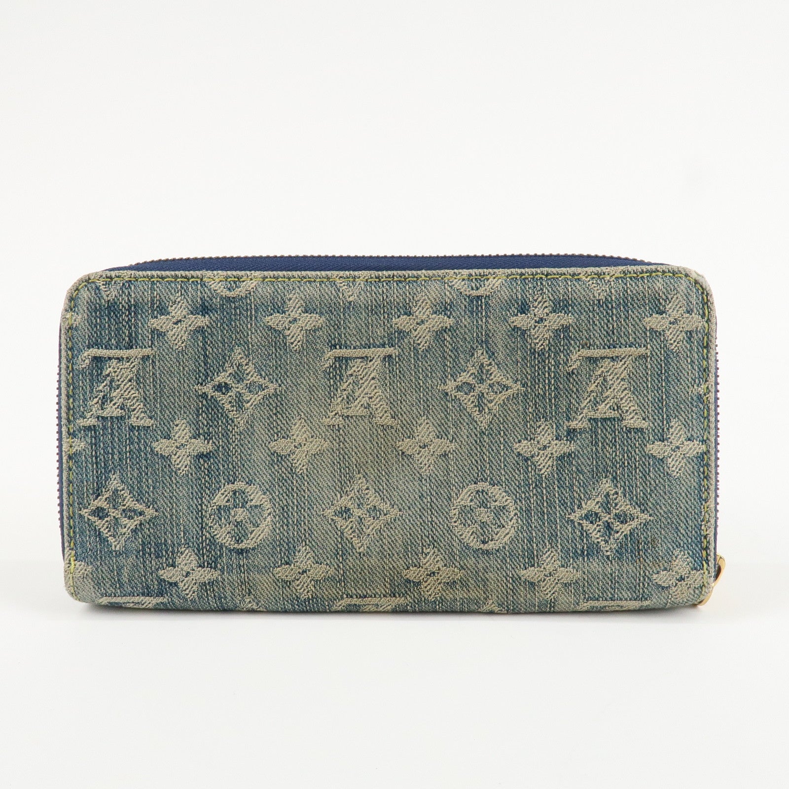 Louis Vuitton Monogram Denim Zippy Wallet Long Wallet Blue M95341 Used