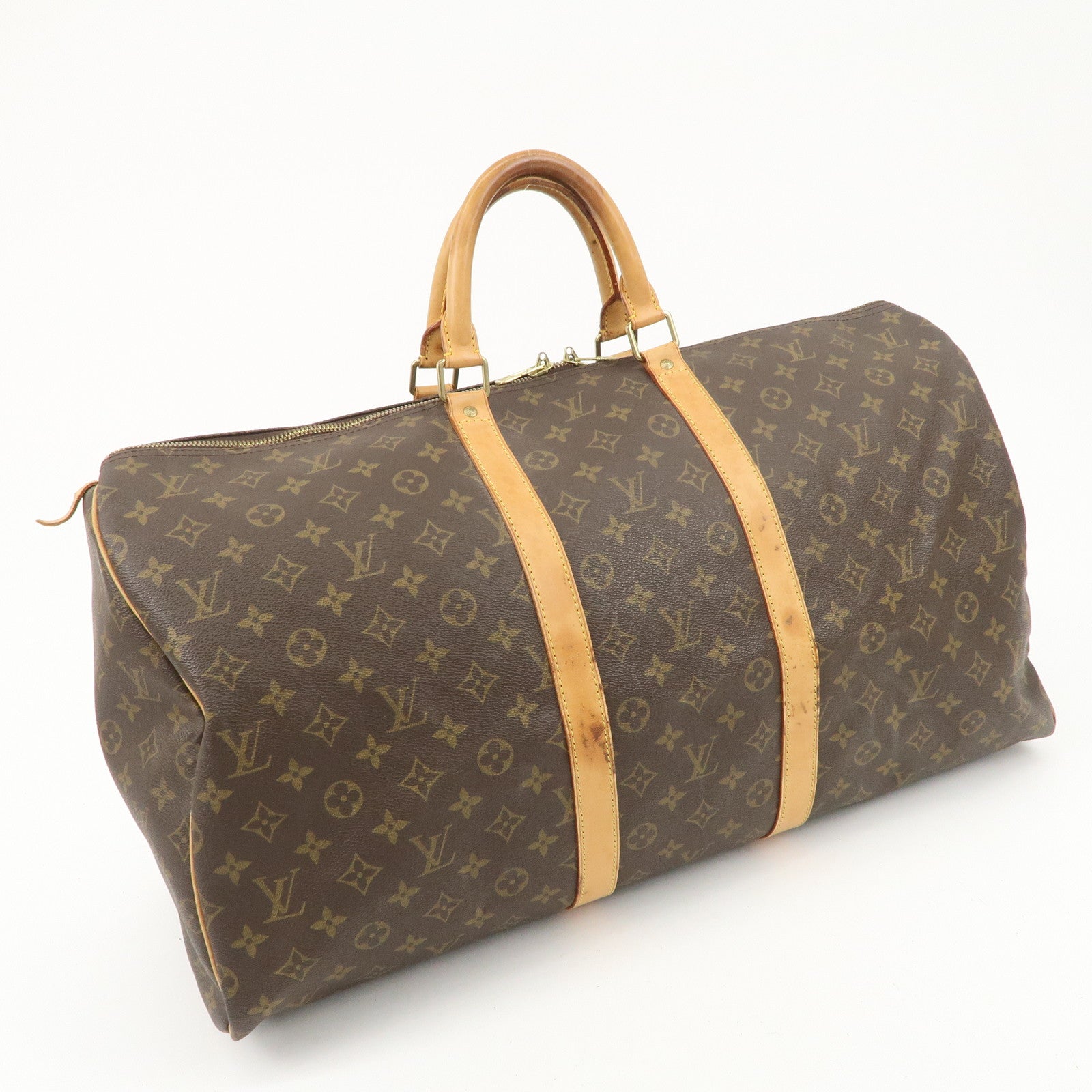 Louis Vuitton Monogram Monogram Keep All 55 Boston Bag Brown M41424 Used