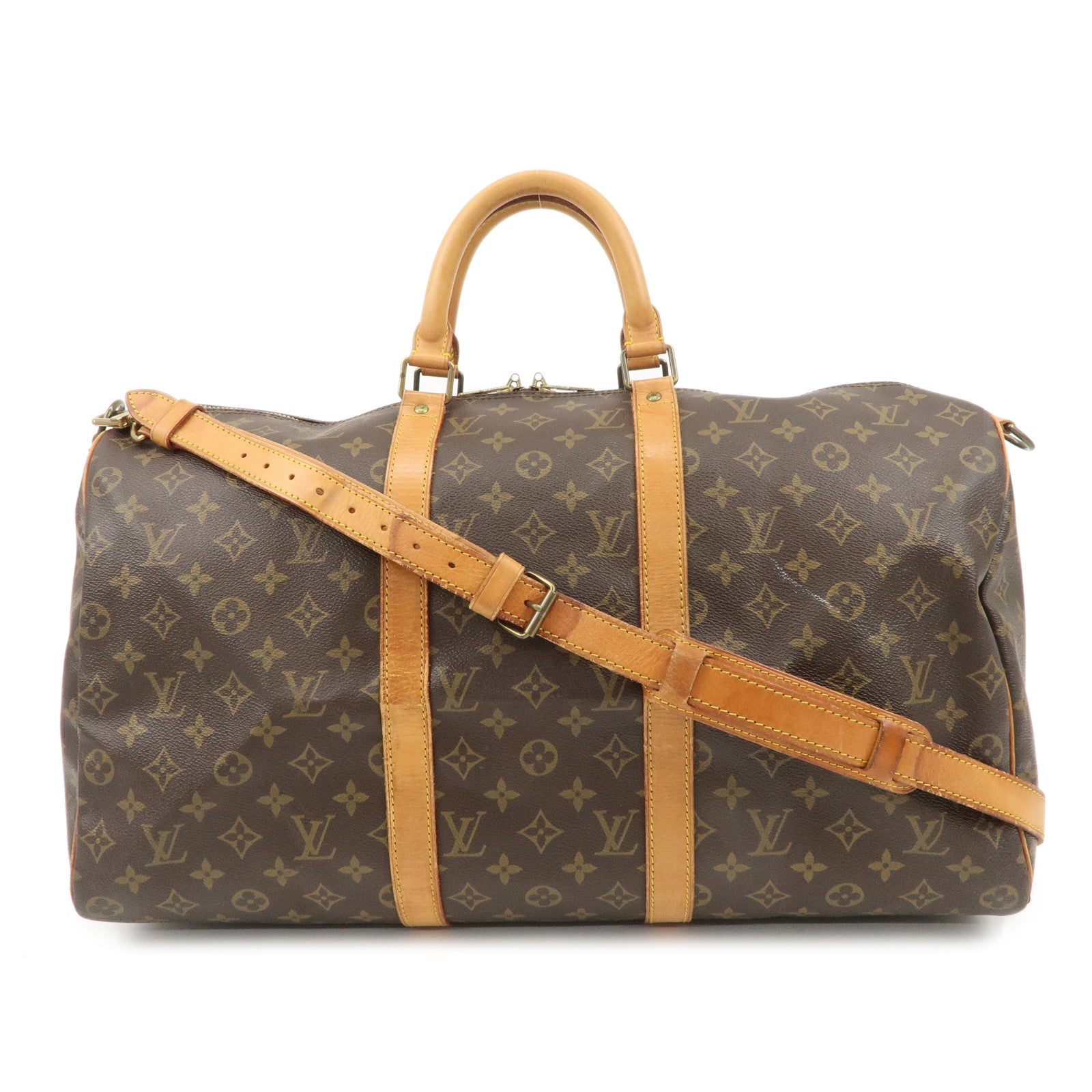 Louis Vuitton Monogram Keep All Bandouliere 50 Boston Bag M41416 Used