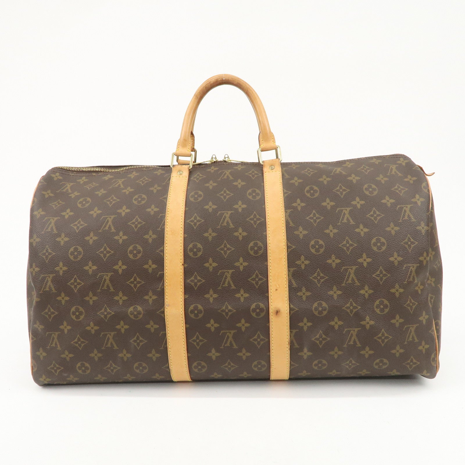 Louis Vuitton Monogram Monogram Keep All 55 Boston Bag Brown M41424 Used