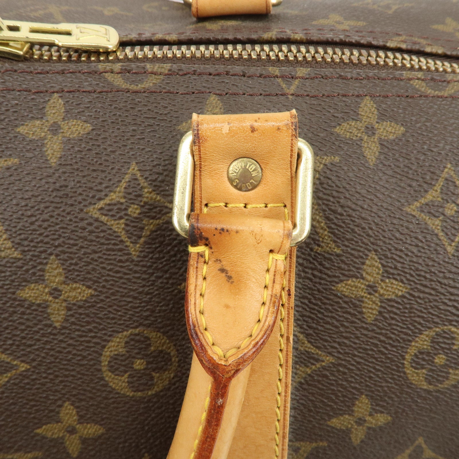 Louis Vuitton Monogram Monogram Keep All 55 Boston Bag Brown M41424 Used