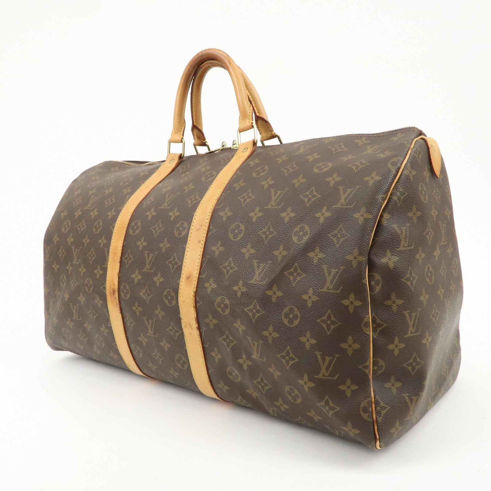 Louis Vuitton Monogram Monogram Keep All 55 Boston Bag Brown M41424 Used