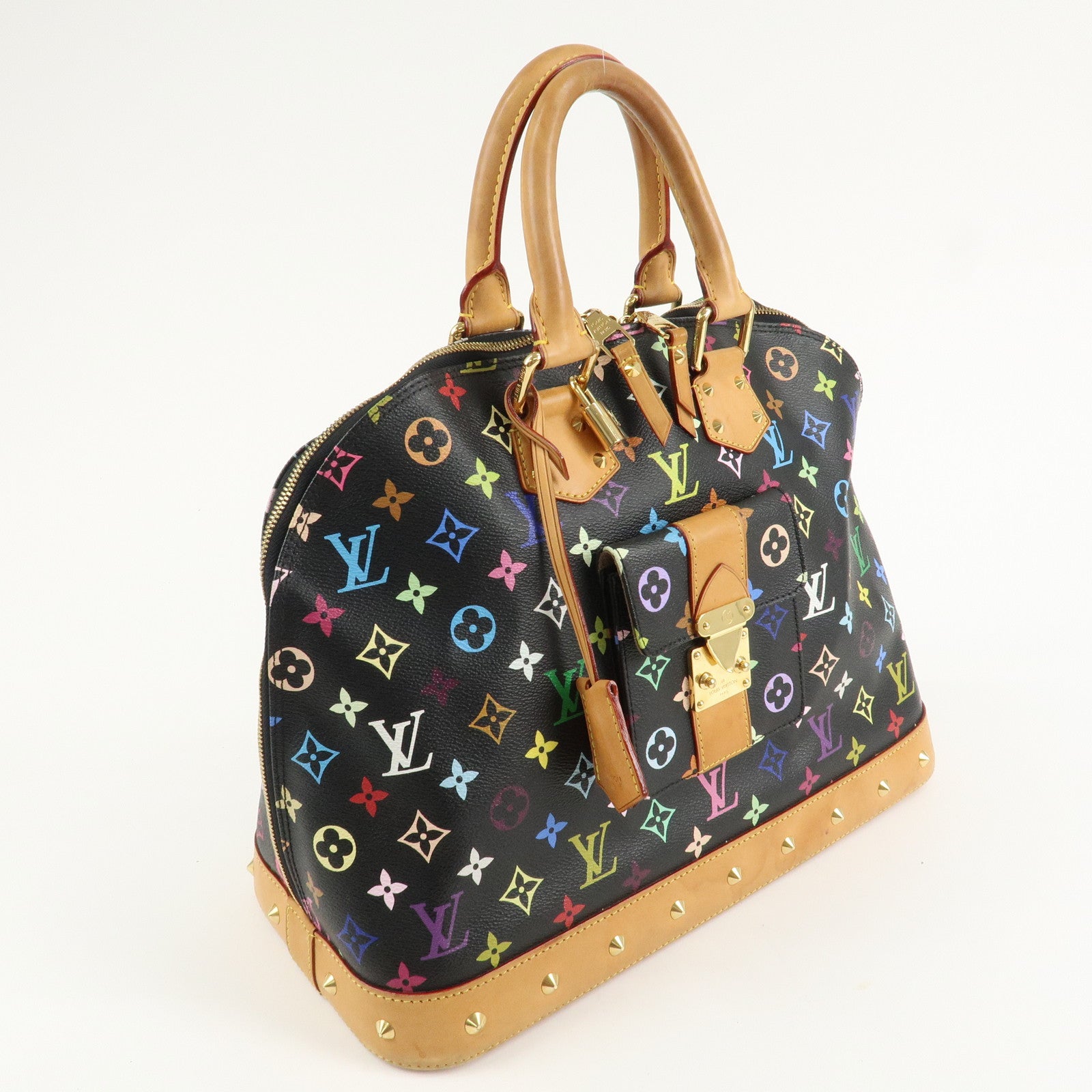 Louis Vuitton Monogram Alma GM Multicolor Hand Bag Noir M40442 Used