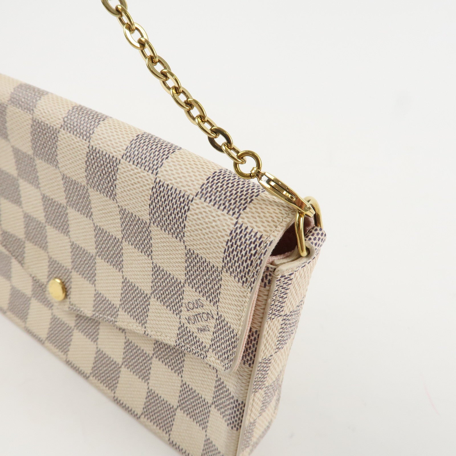 Louis Vuitton Damier Azur Canvas Chain Shoulder Bag Damier Azur N63106 Used