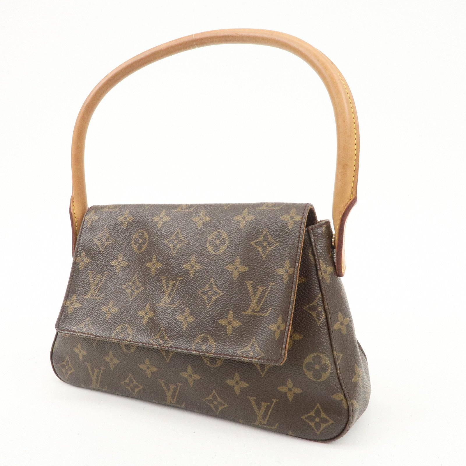 Louis Vuitton Monogram Mini Looping Shoulder Bag Hand Bag Brown M51147 Used