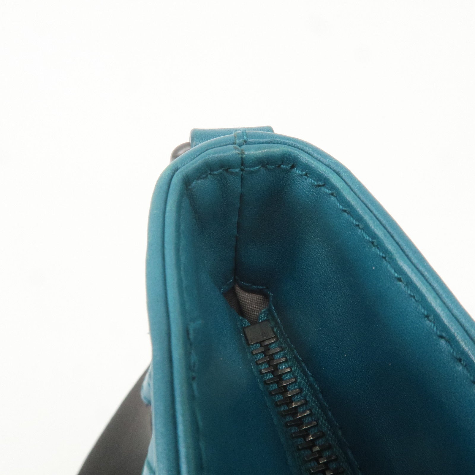 BOTTEGA VENETA Intrecciato Leather Shoulder Bag Turquoise