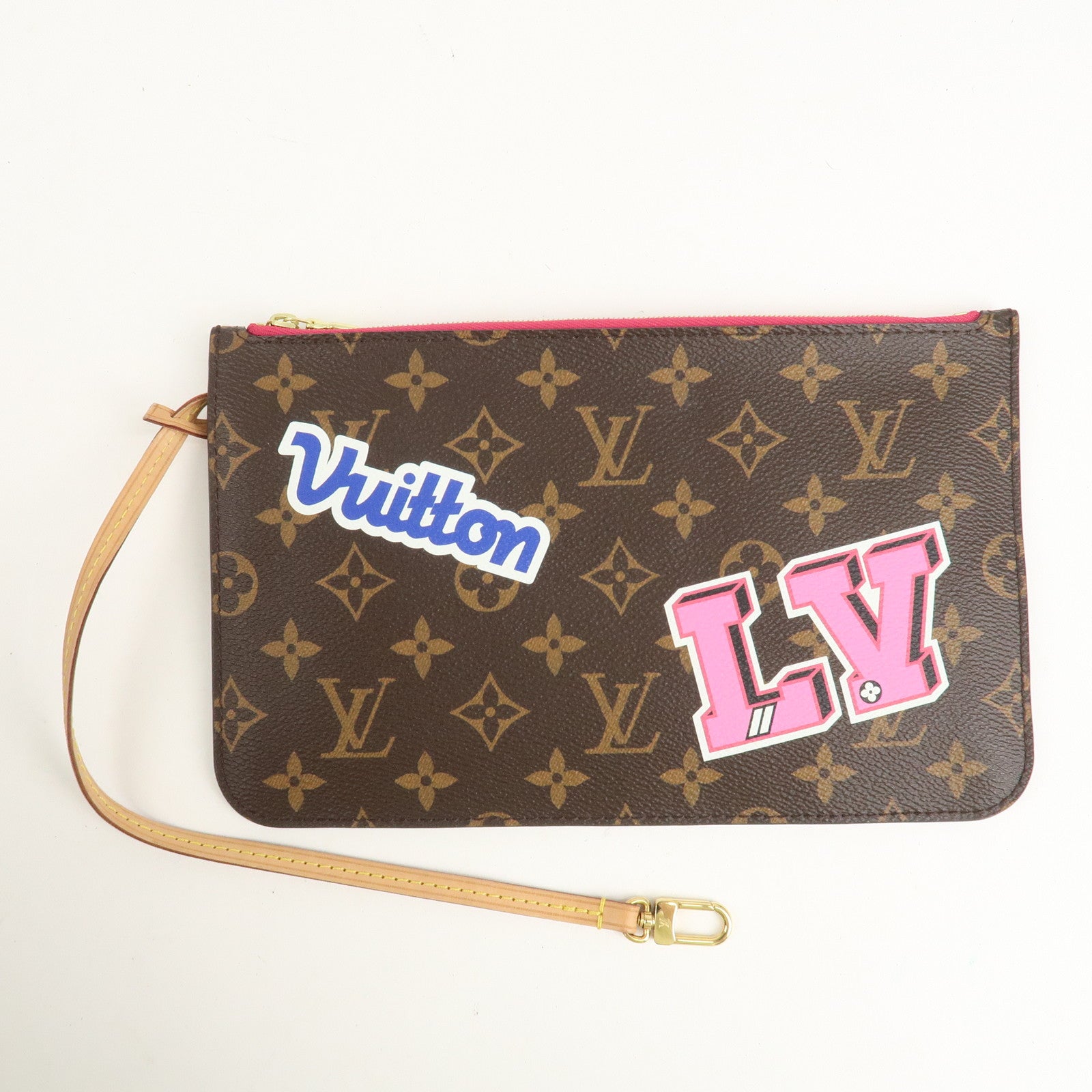 Louis Vuitton Monogram Patches Neverfull MM Tote Bag Pouch M43988