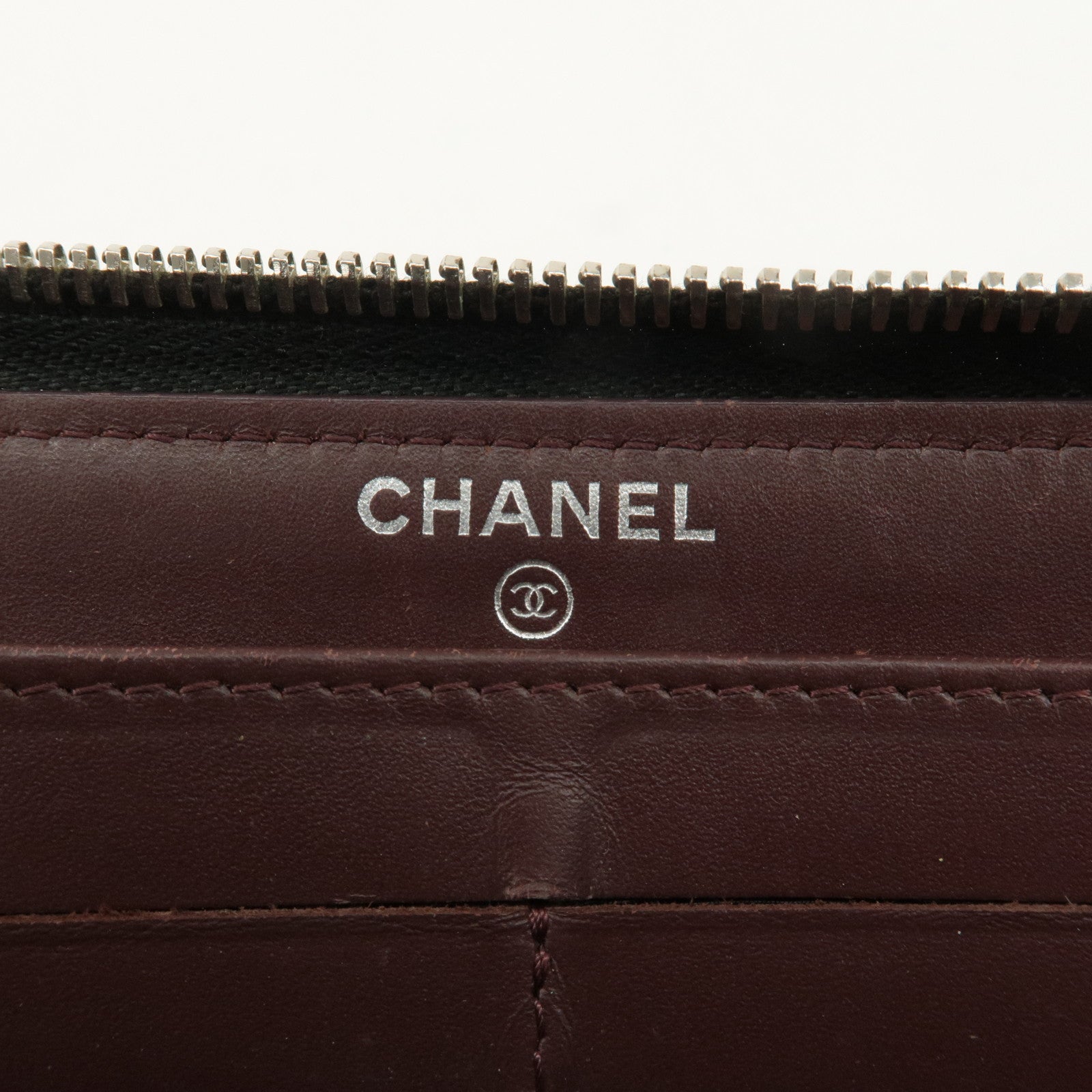 CHANEL Matelasse Caviar Skin Long Wallet Zip Around Black A50097