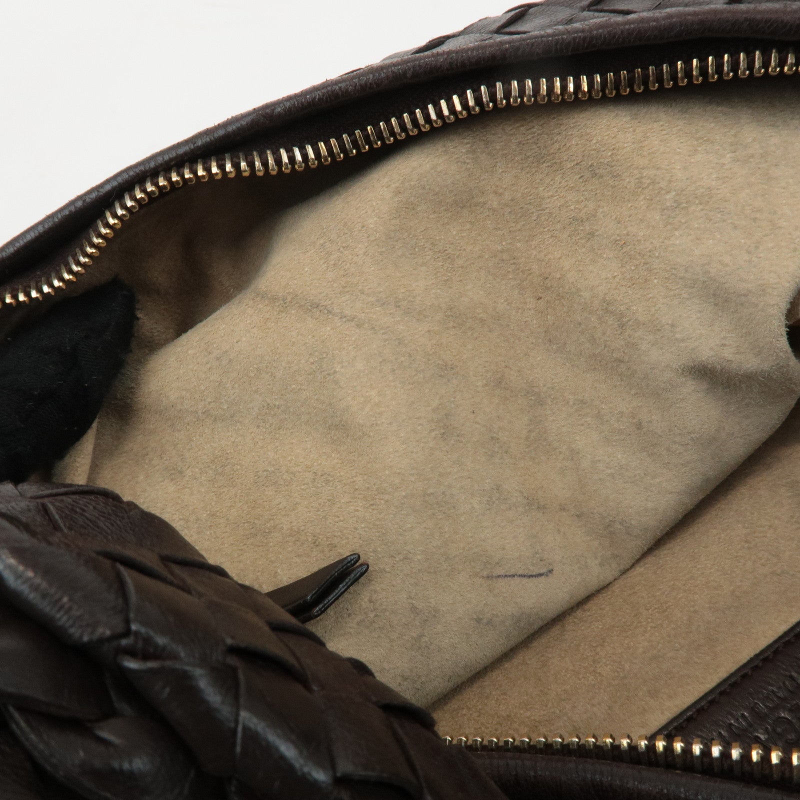 BOTTEGA VENETA Intrecciato Leather Shoulder Bag Dark Brown