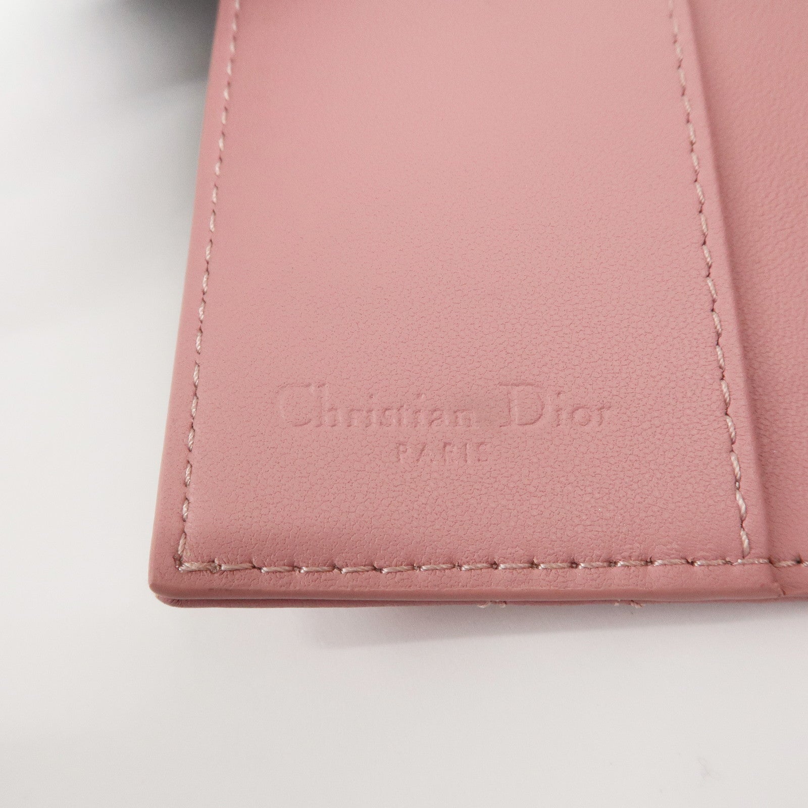 Christian Dior Cannage Leather 4 Key Case Key Chain Pink