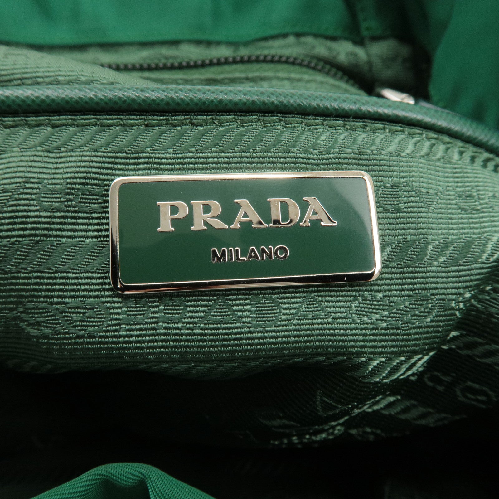 PRADA Nylon Leather Backpack Ruck Sack Green 1BZ032