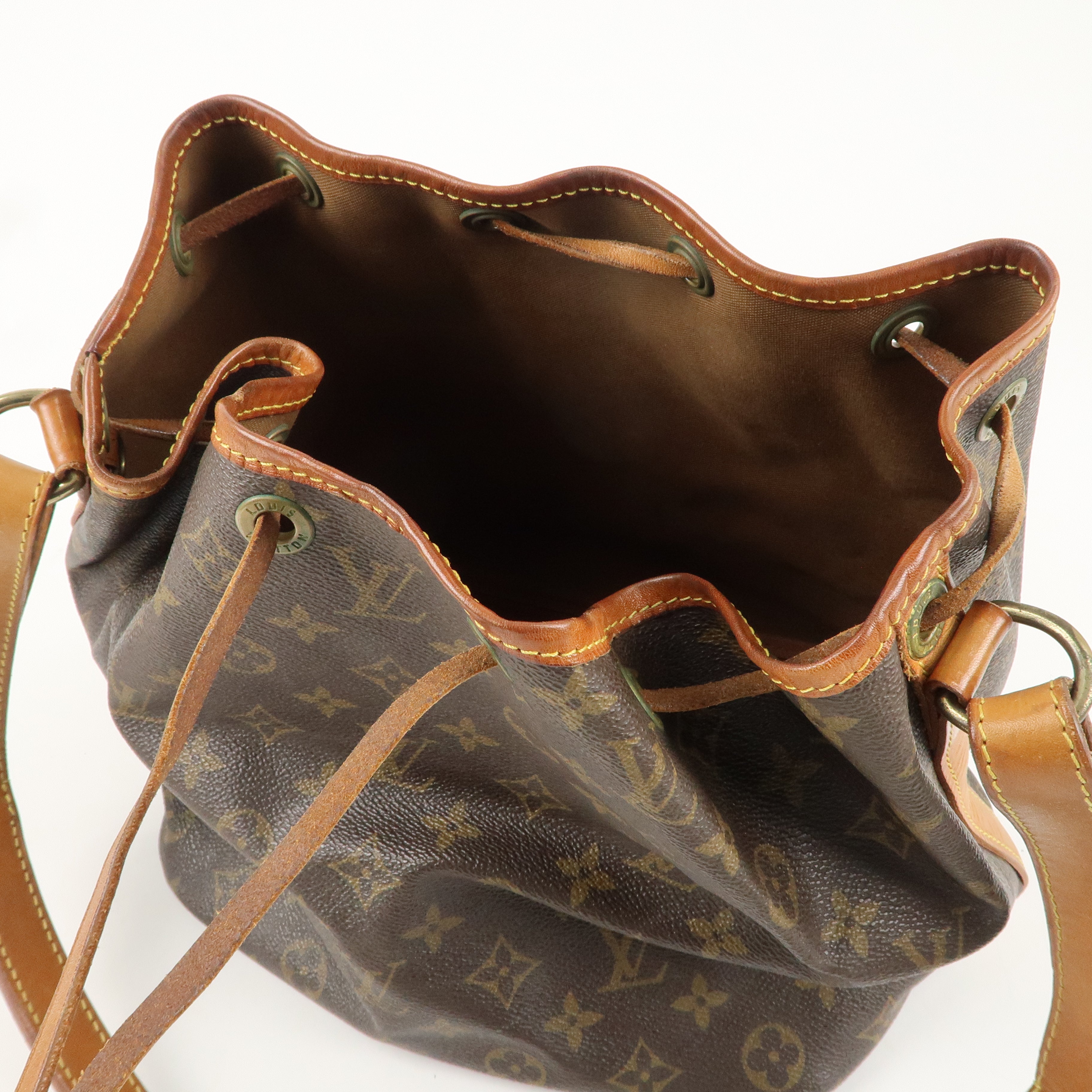 Louis Vuitton Monogram Petit Noe Shoulder Bag Brown M42226