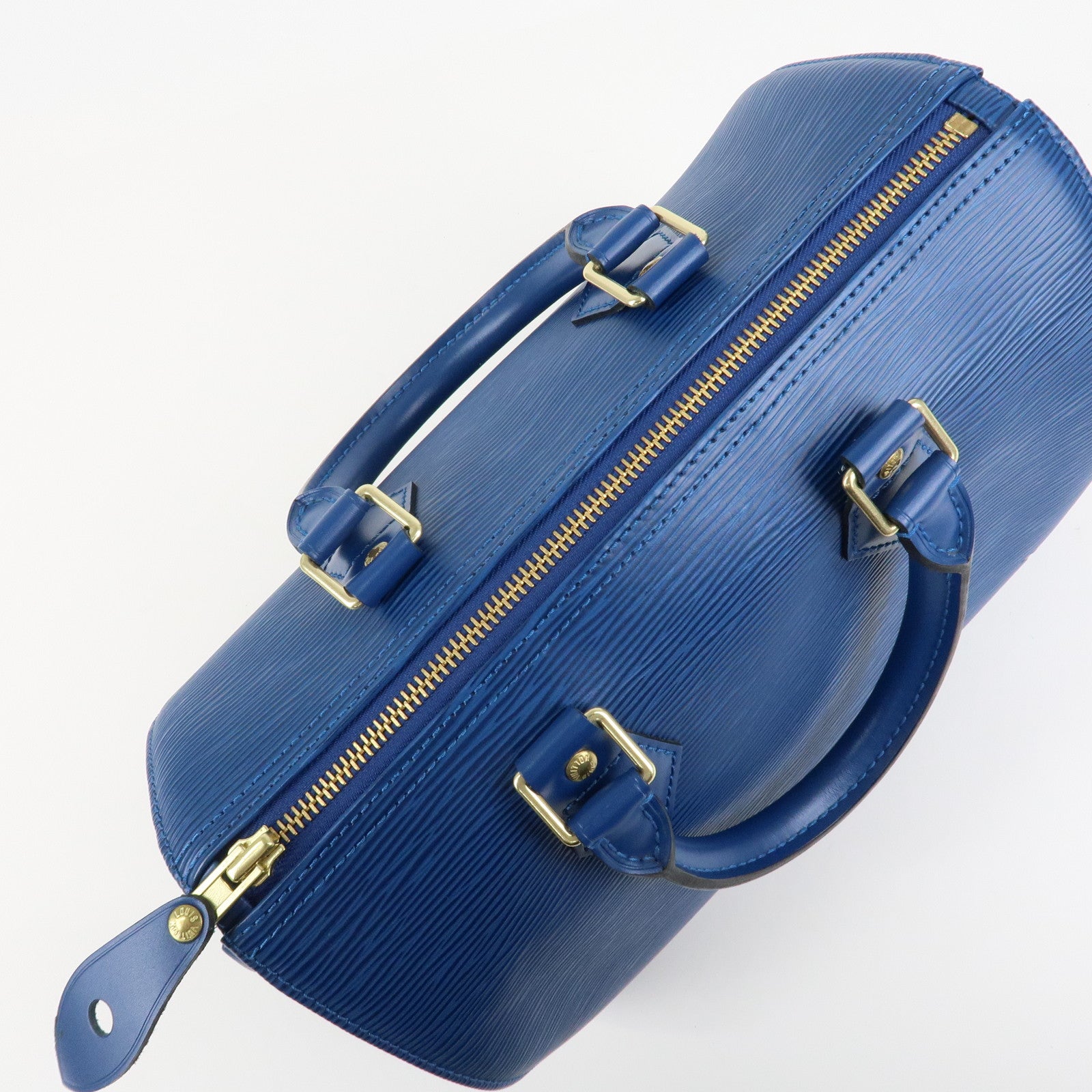 Louis Vuitton Epi Speedy 25 Hand Bag Boston Bag Blue M43015 Used