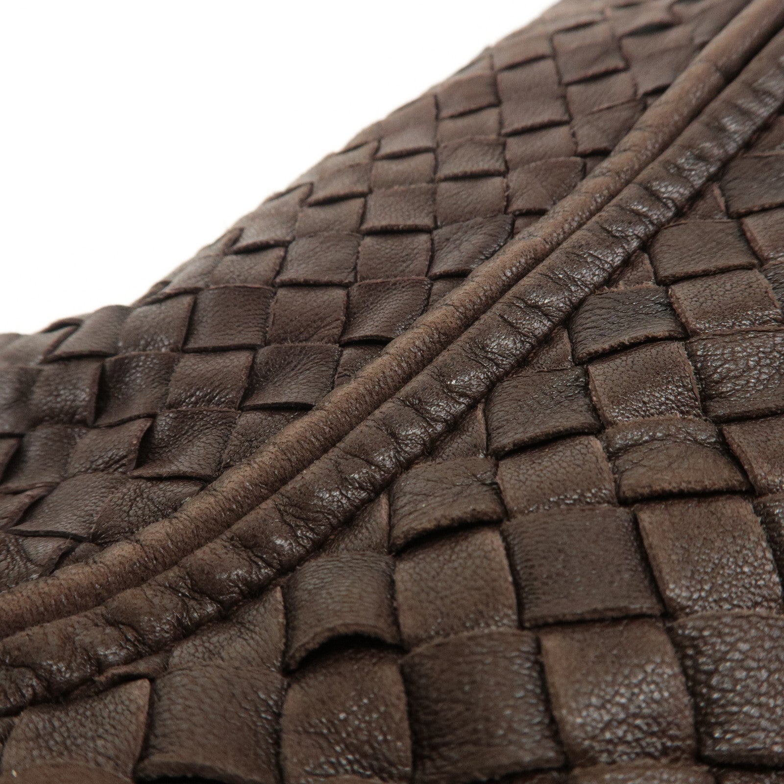 BOTTEGA VENETA Intrecciato Hobo Leather Shoulder Bag Brown 115654