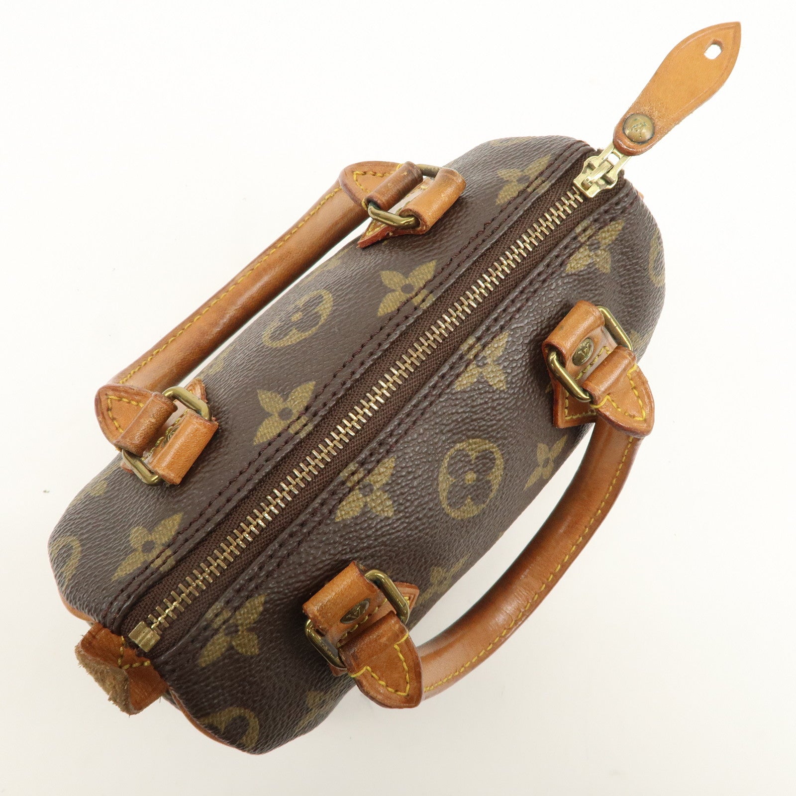 Louis Vuitton Monogram Mini Speedy Hand Bag Brown M41534 Used