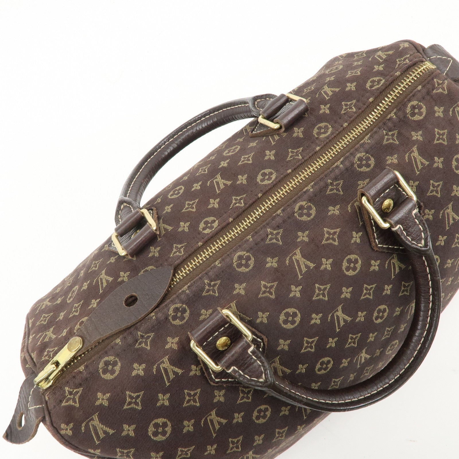 Louis Vuitton Monogram Mini Lin Speedy 30 Boston Bag Ebene M95224 Used