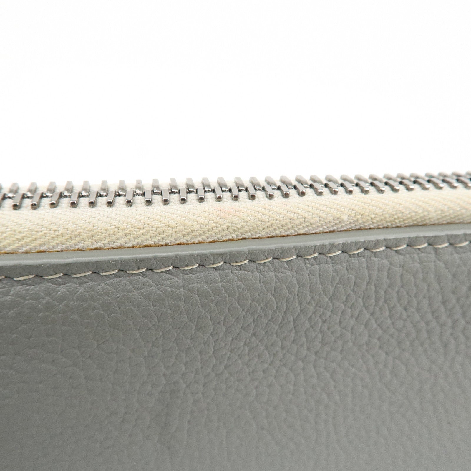 Christian Dior Leather CD 1947 Clutch Pouch Gray Used