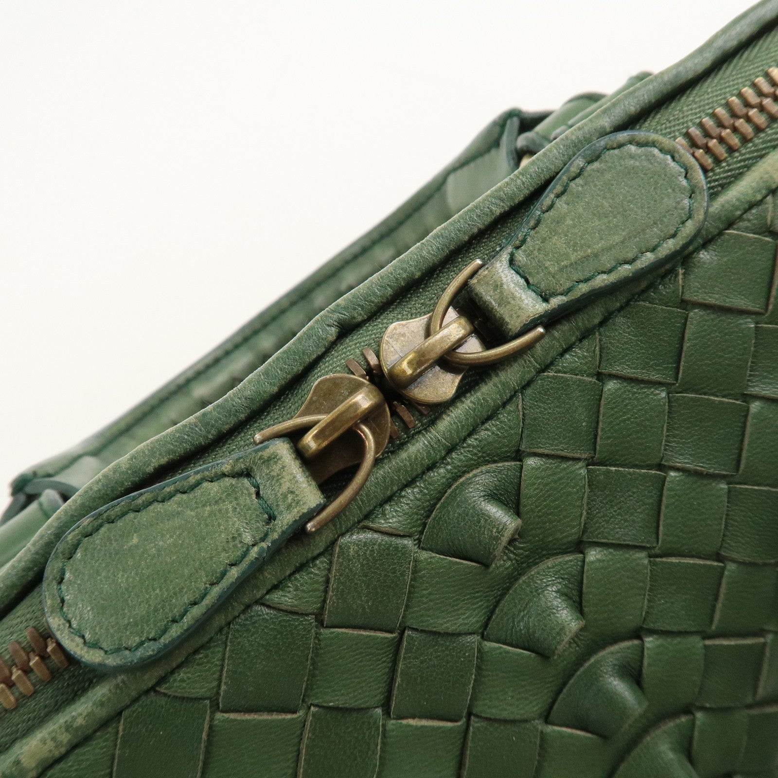 BOTTEGA VENETA Intrecciato Leather Hand Bag Green 192938