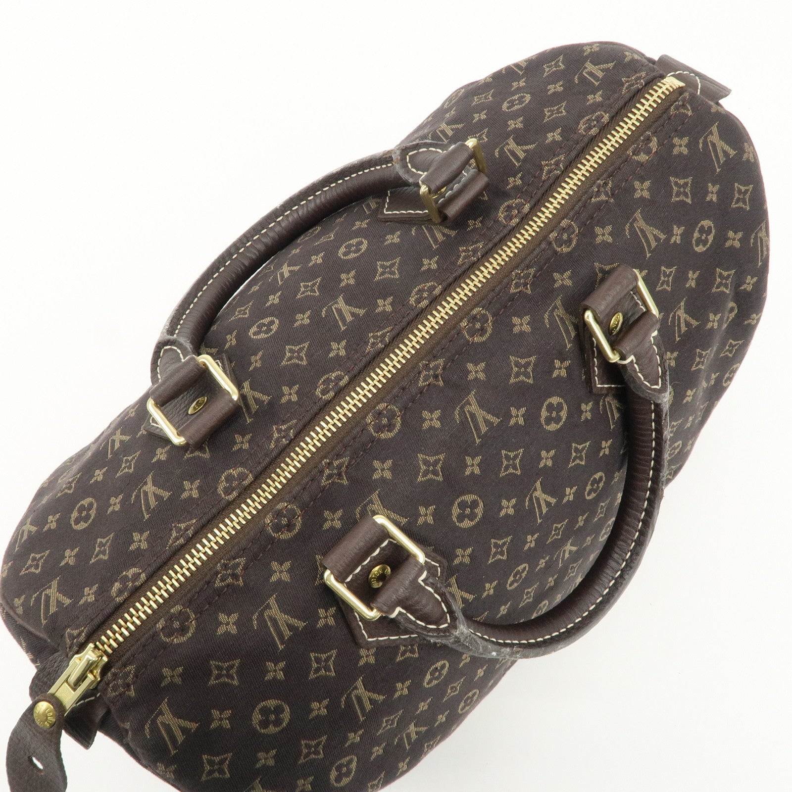 Louis Vuitton Monogram Mini Lin Speedy 30 Boston Bag Ebene M95224 Used