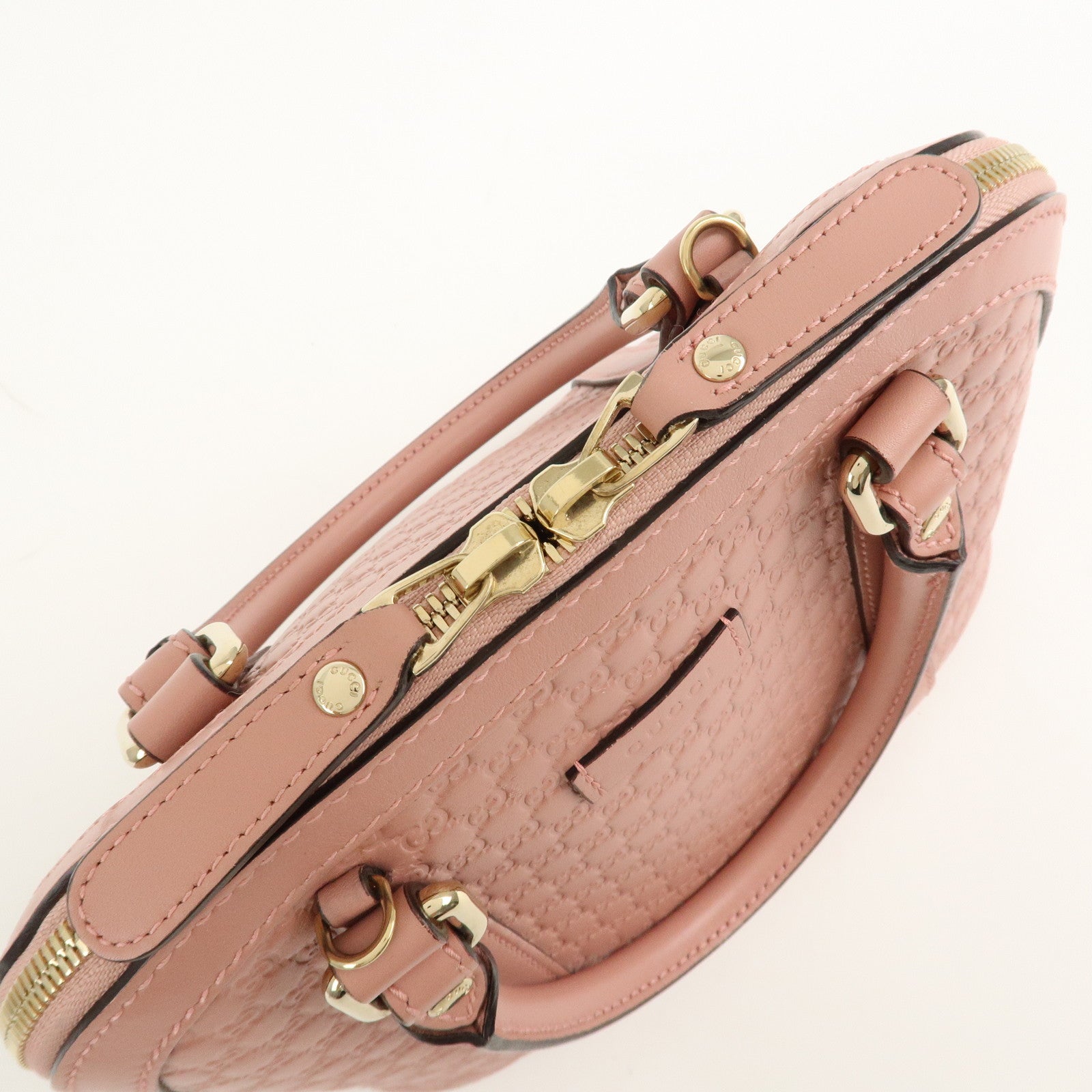 GUCCI Micro Guccissima Leather 2Way Shoulder Hand Bag Pink 449654