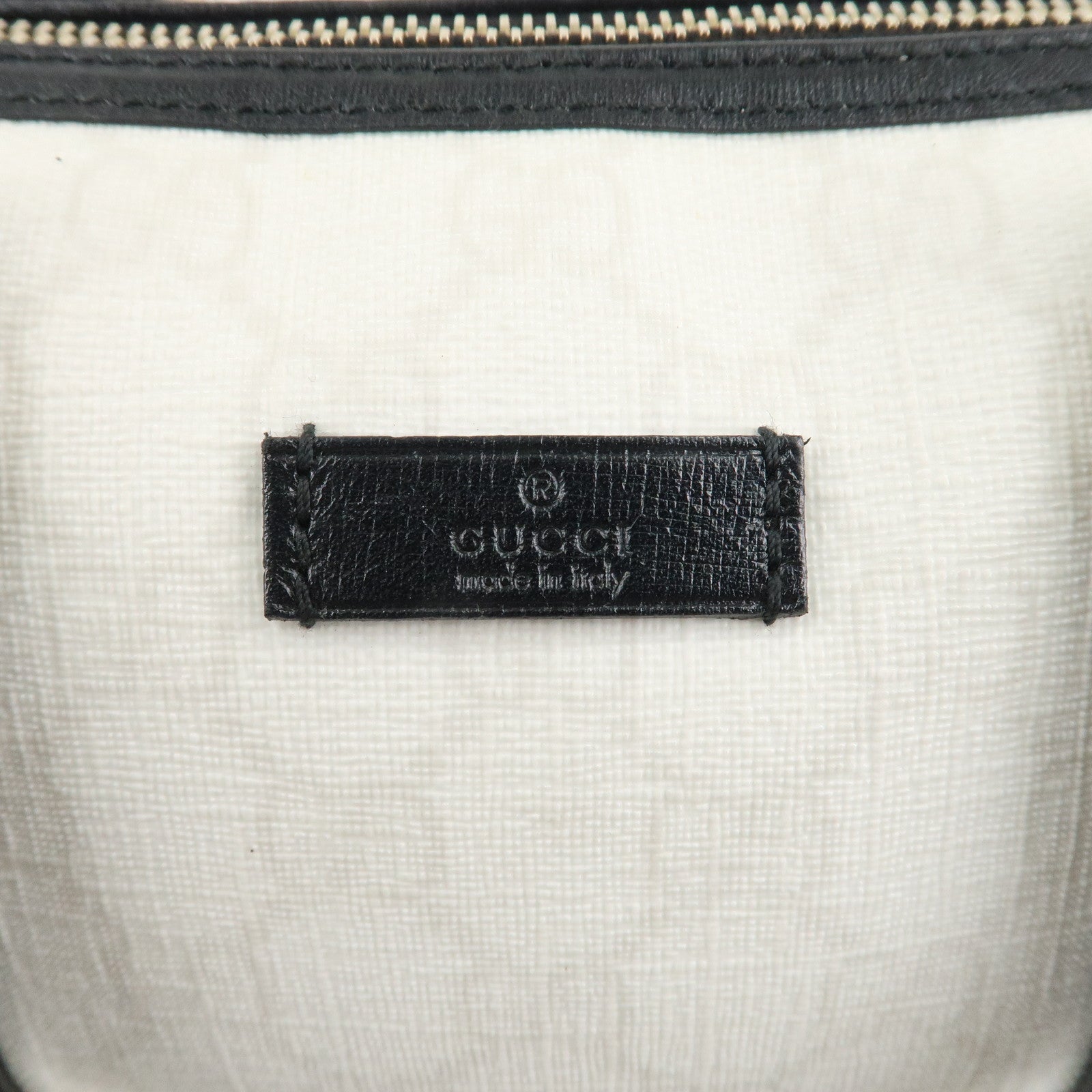 GUCCI GG Supreme Patent Leather Mini Boston Bag Ivory Black 193604