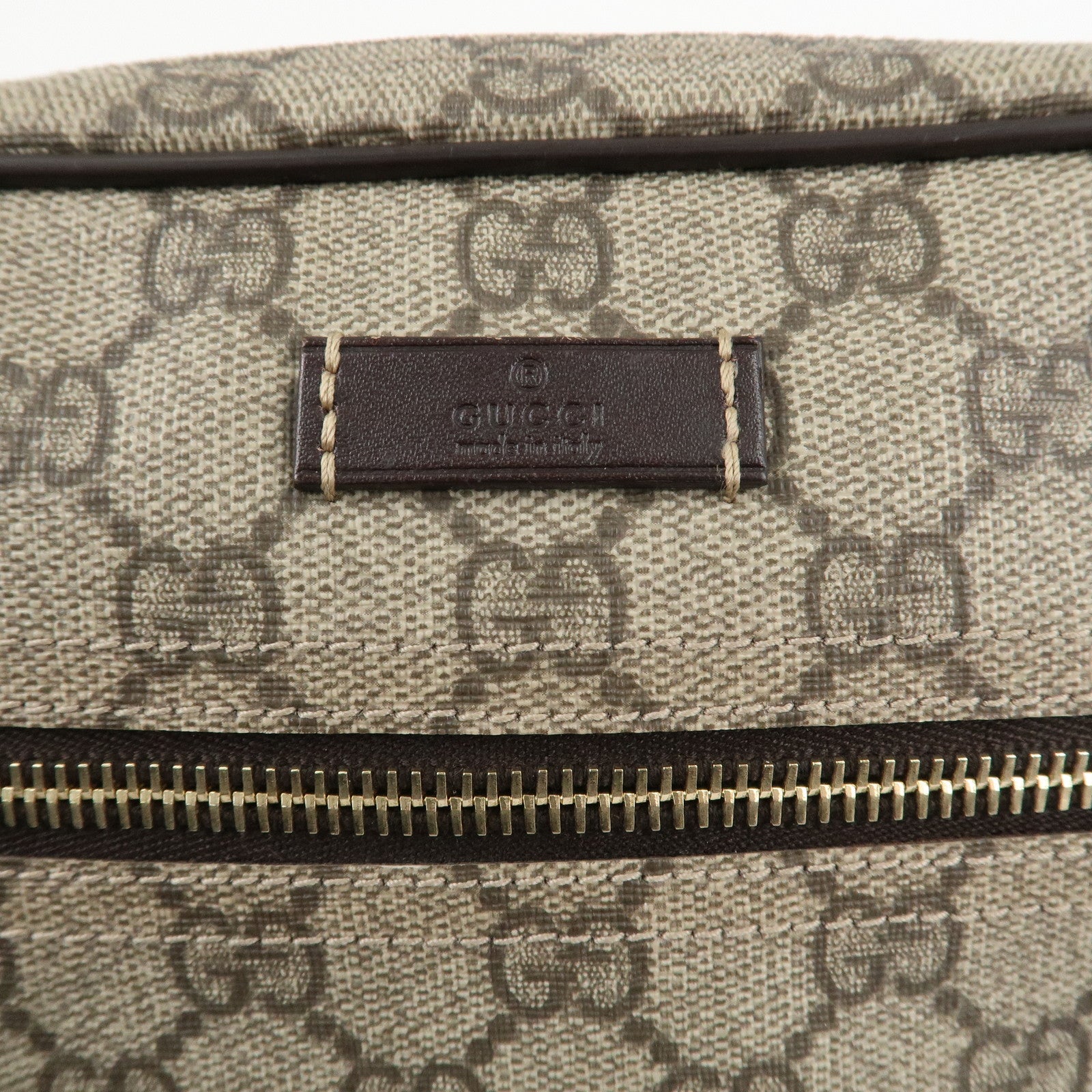 GUCCI GG Suprime Leather Shoulder Bag Beige Brown201447 Used