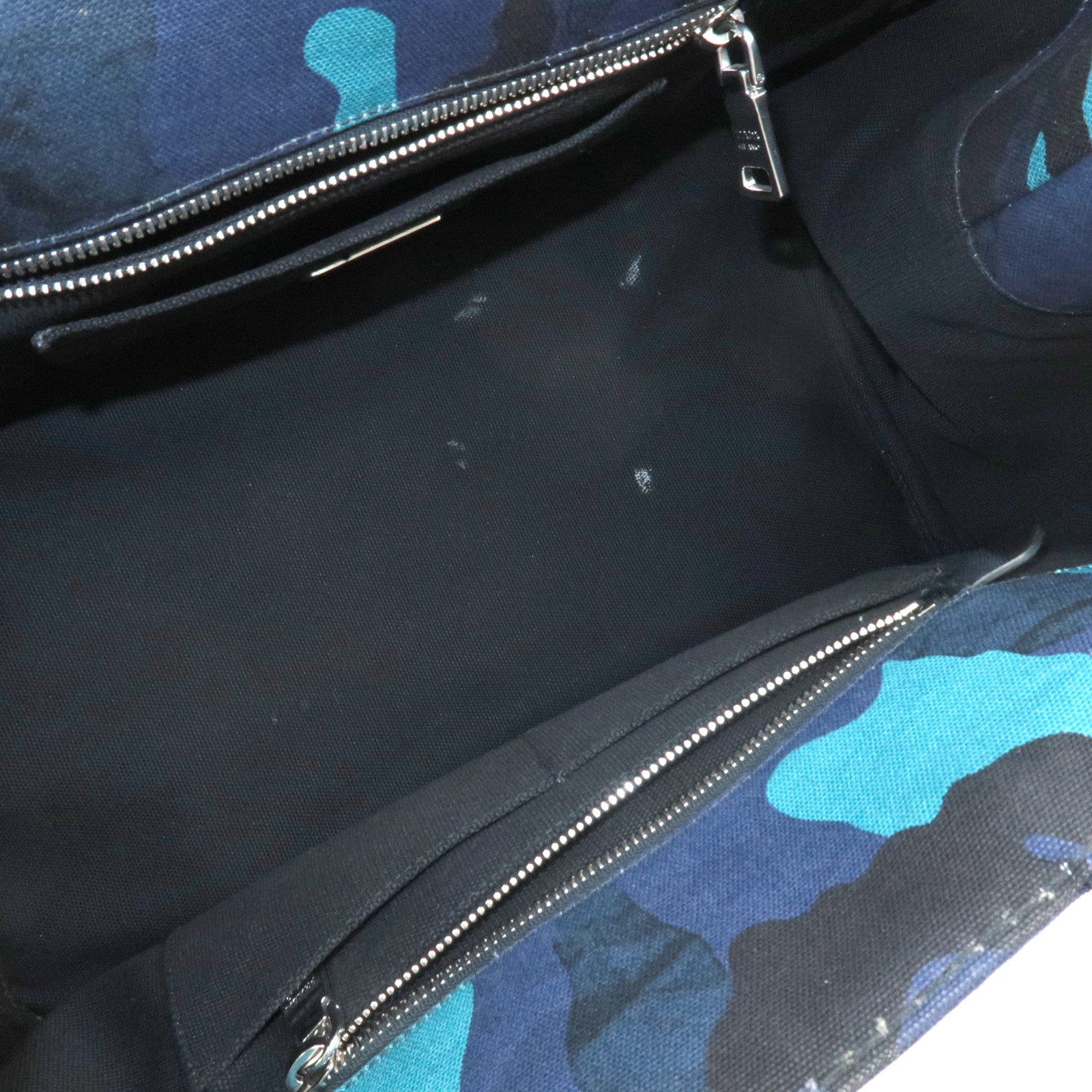 PRADA Logo Canapa Canvas 2 Way Tote Bag Camouflage Blue B2642B