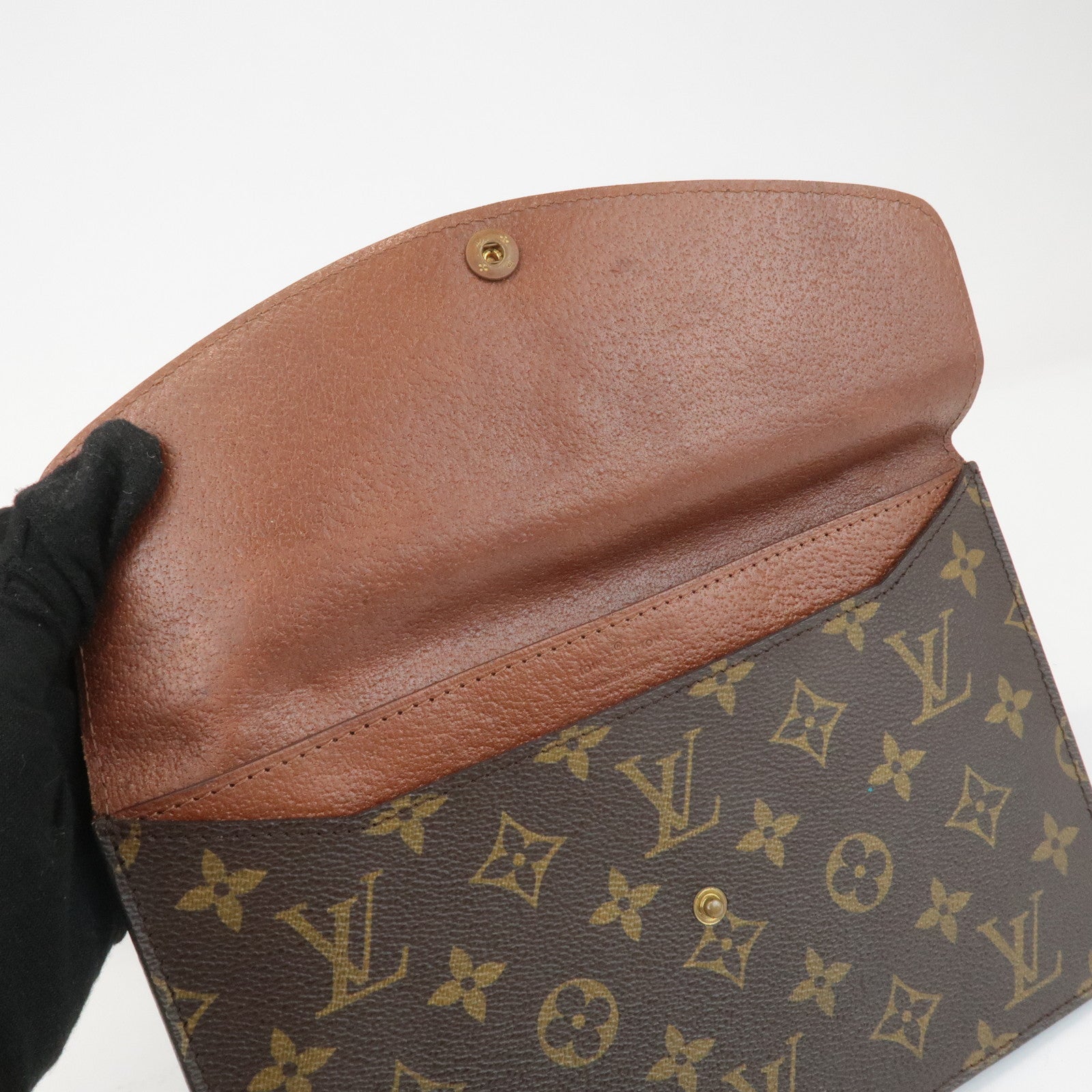 Louis Vuitton Monogram Double Lava Shoulder Bag Brown M51815 Used