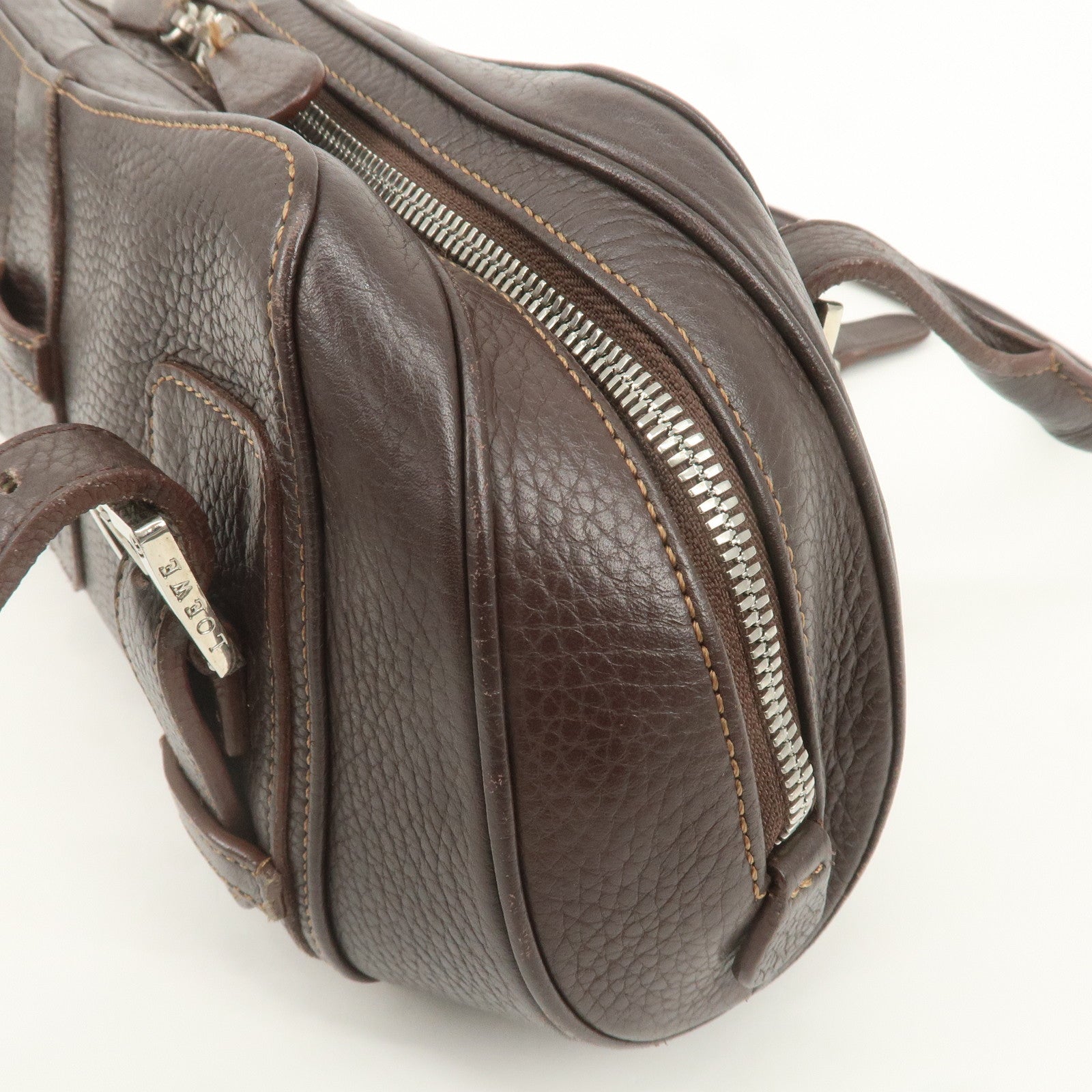 LOEWE Leather Hand Bag Shoulder Bag Brown