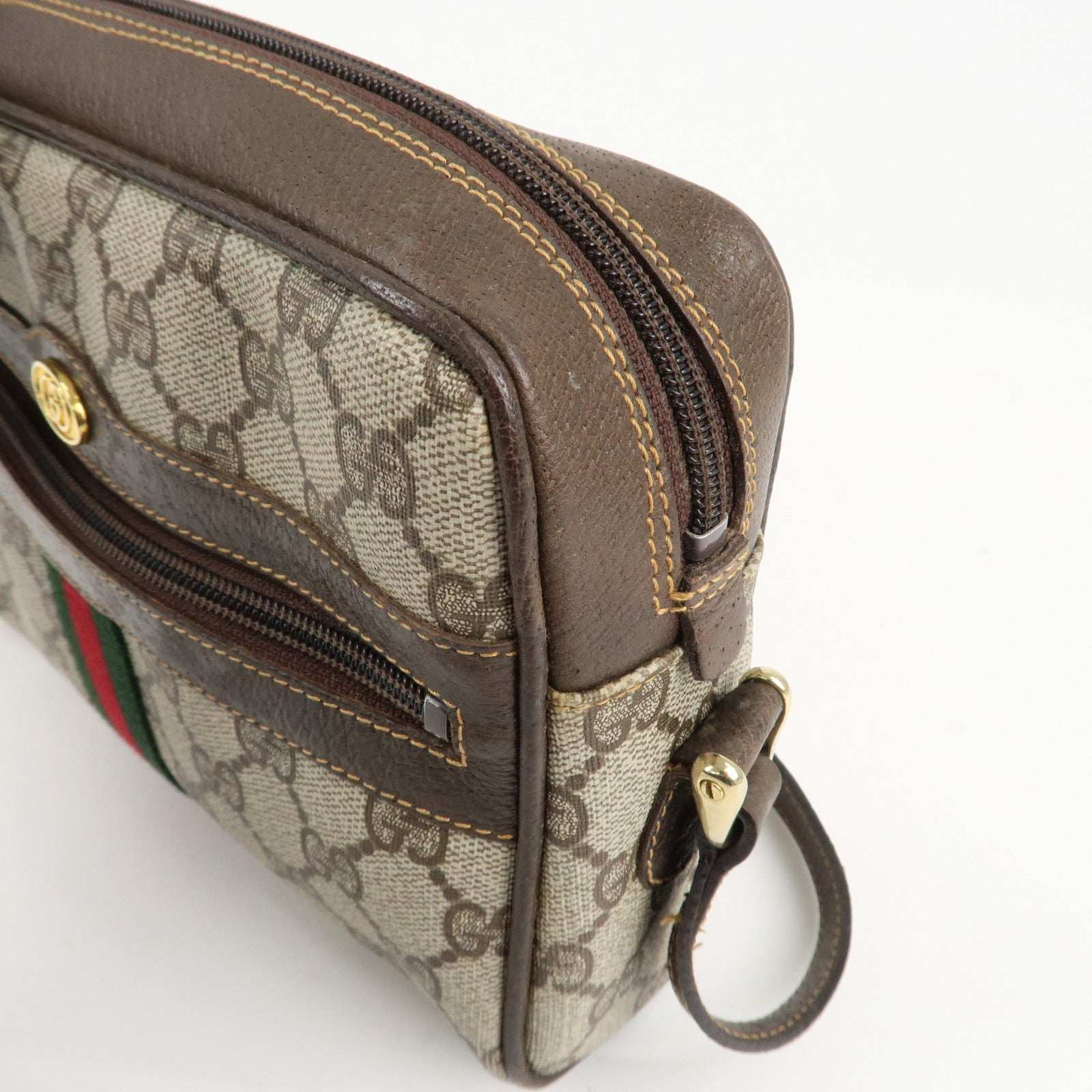 GUCCI Old Gucci Sherry GG Supreme Leather Shoulder Bag 010.378 Used