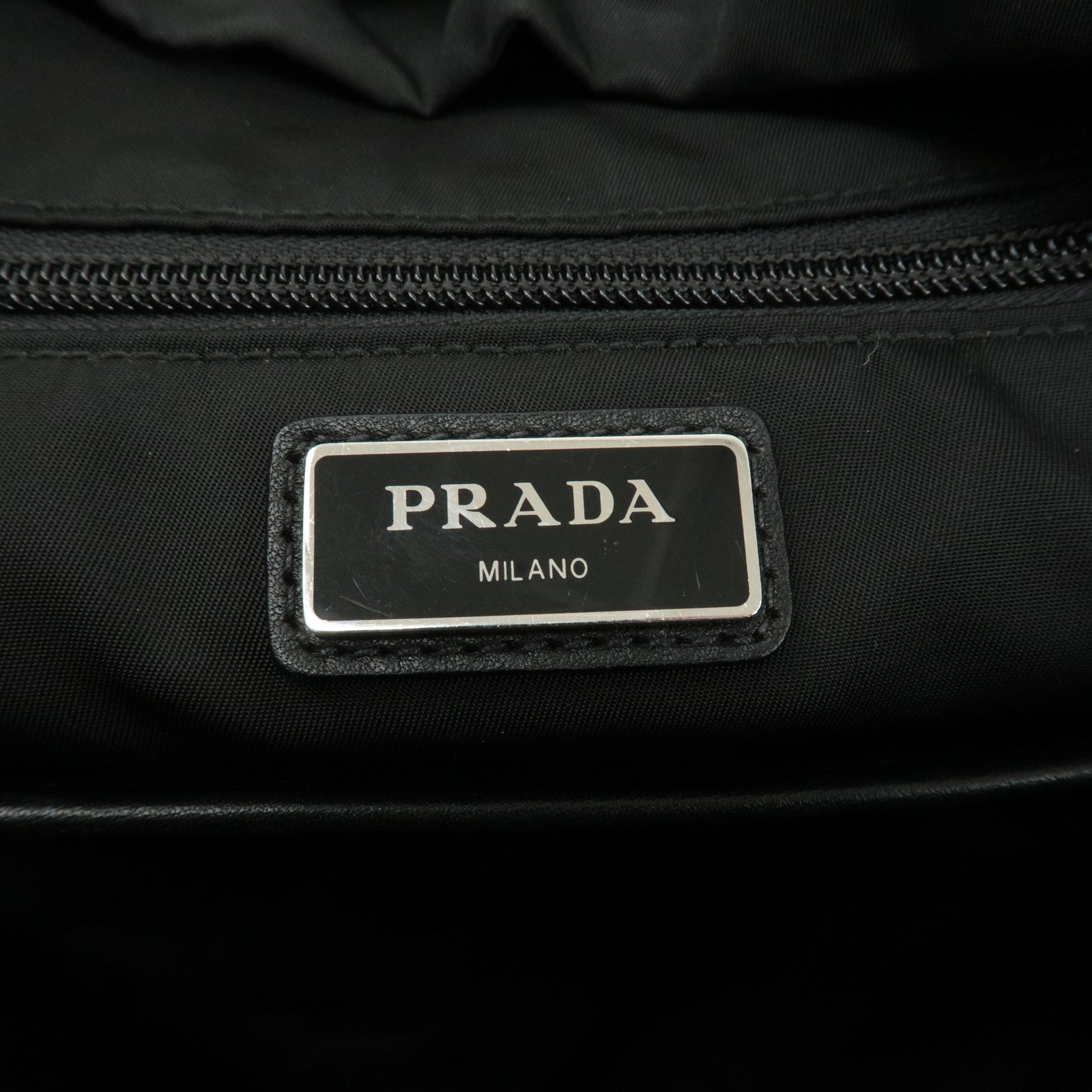 PRADA Nylon Leather Shoulder Bag Crossbody Bag Black