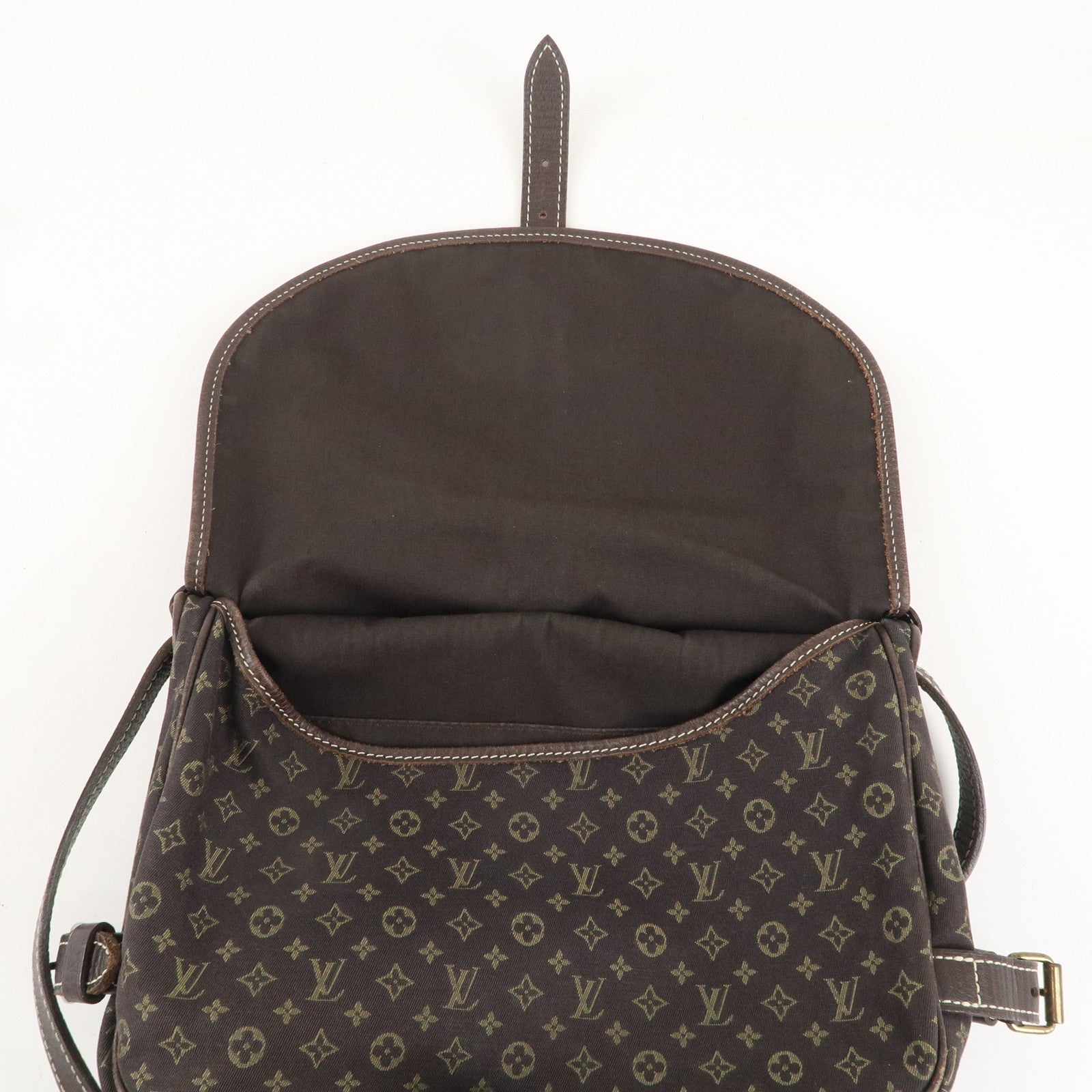 Louis Vuitton Monogram Mini Lin Saumur 30 Ebene Brown M95227