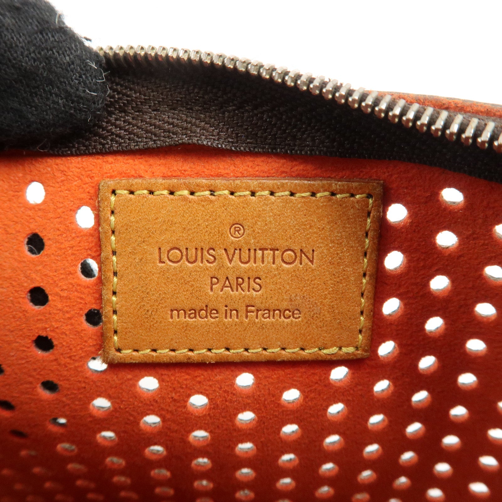 Louis Vuitton Monogram Perfo Pochette Plat Pouch Orange M95187