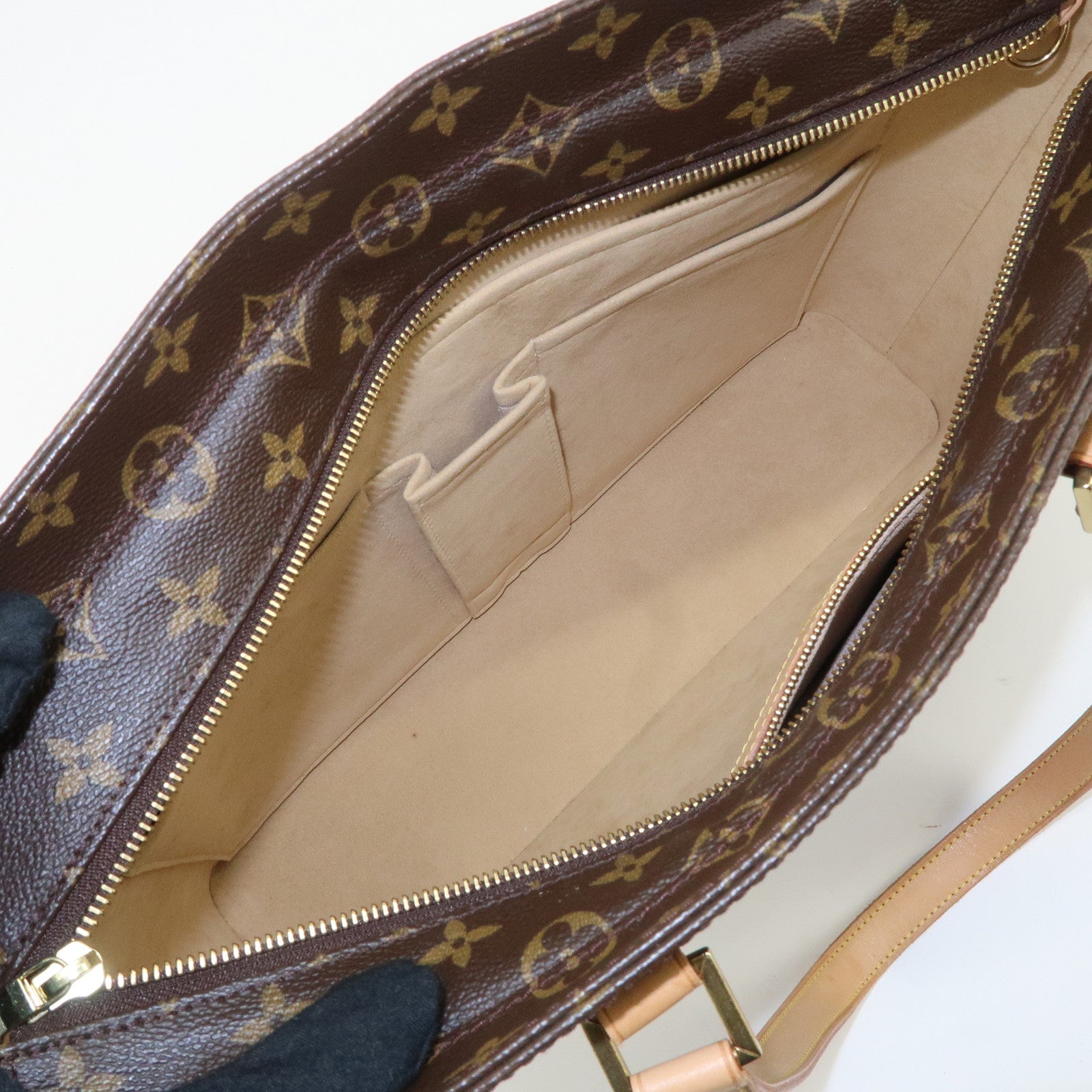 Louis Vuitton Monogram Luco Tote Bag Hand Bag Brown M51155 Used