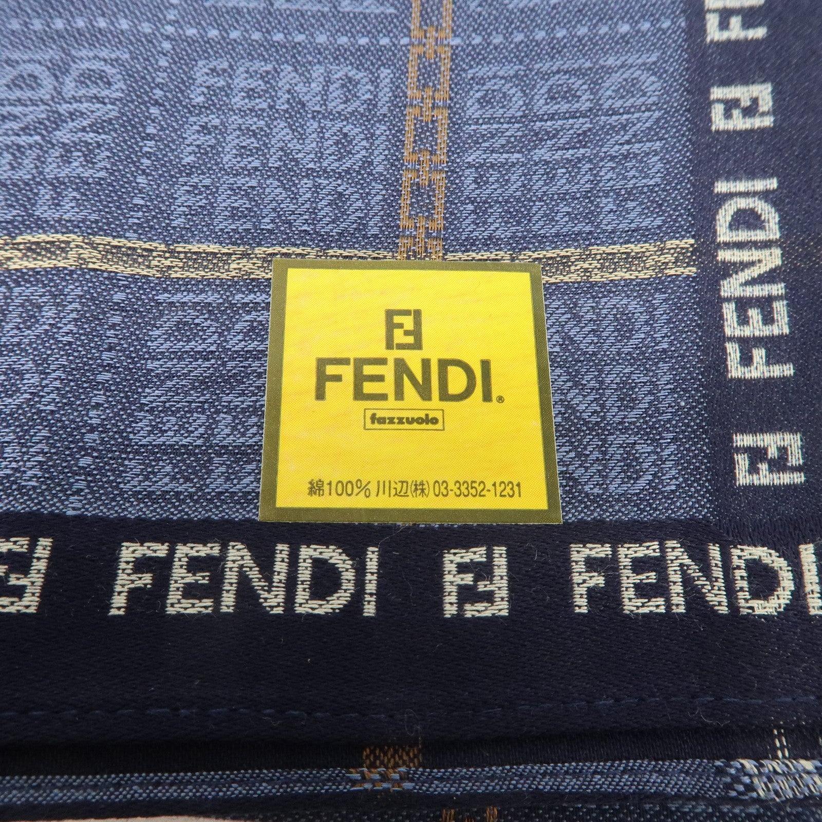 FENDI Set of 5 Cotton 100% Multi-color Handkerchief Used